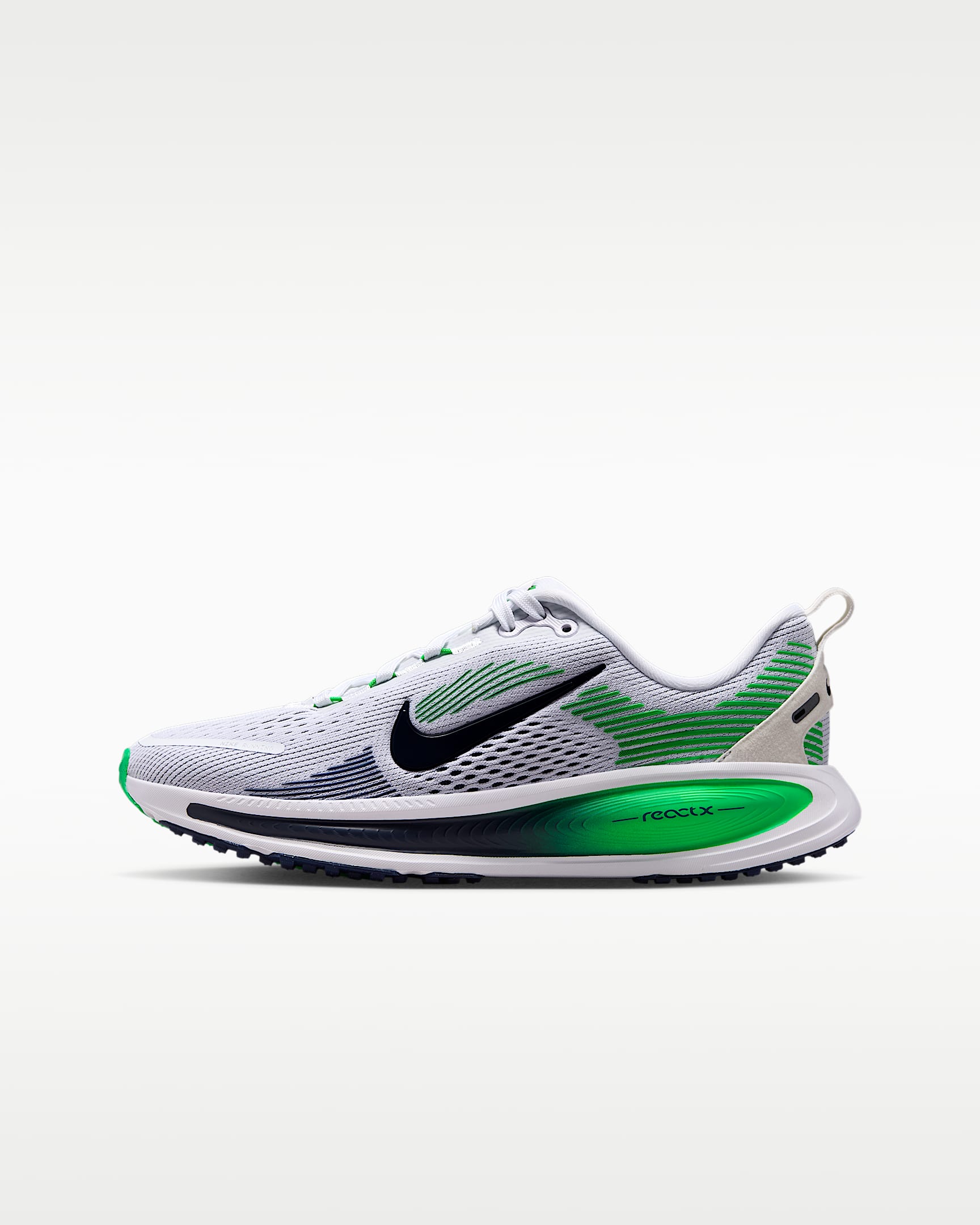 Nike Vomero 18 耐克小迈柔大童公路跑步鞋 - 白色/闪亮绿/深藏青
