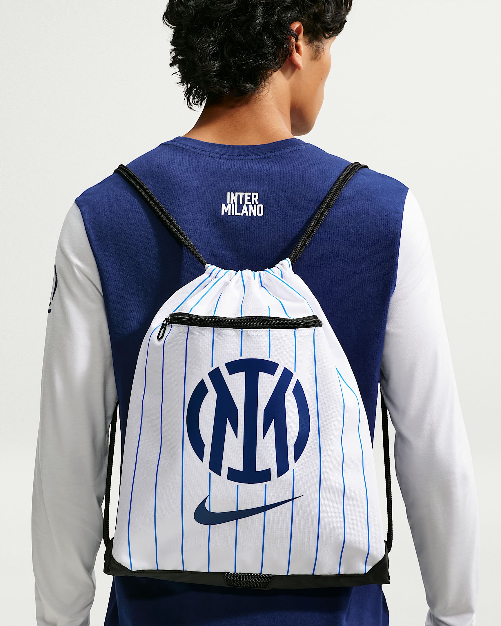 2025/26 赛季国际米兰 Nike Academy 印花健身包 - 白色/空间蓝