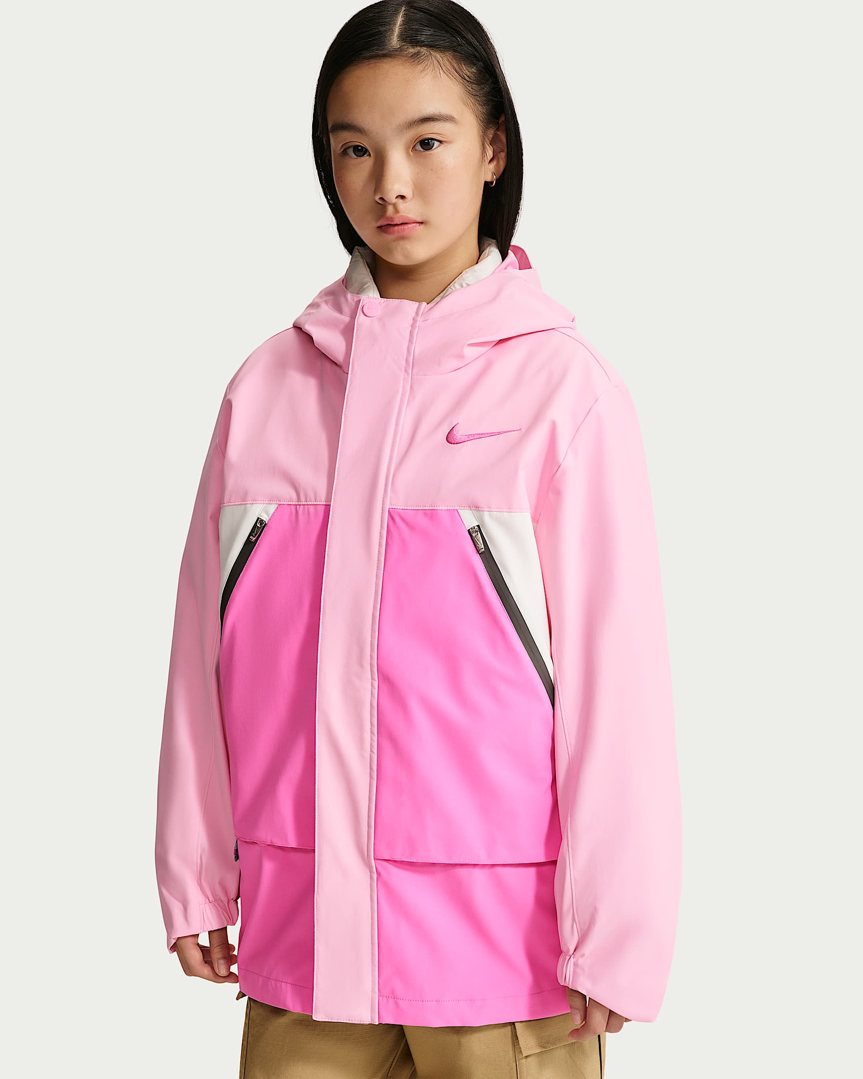 Nike 大童三合一两件套羽绒内胆户外夹克 - 上升粉