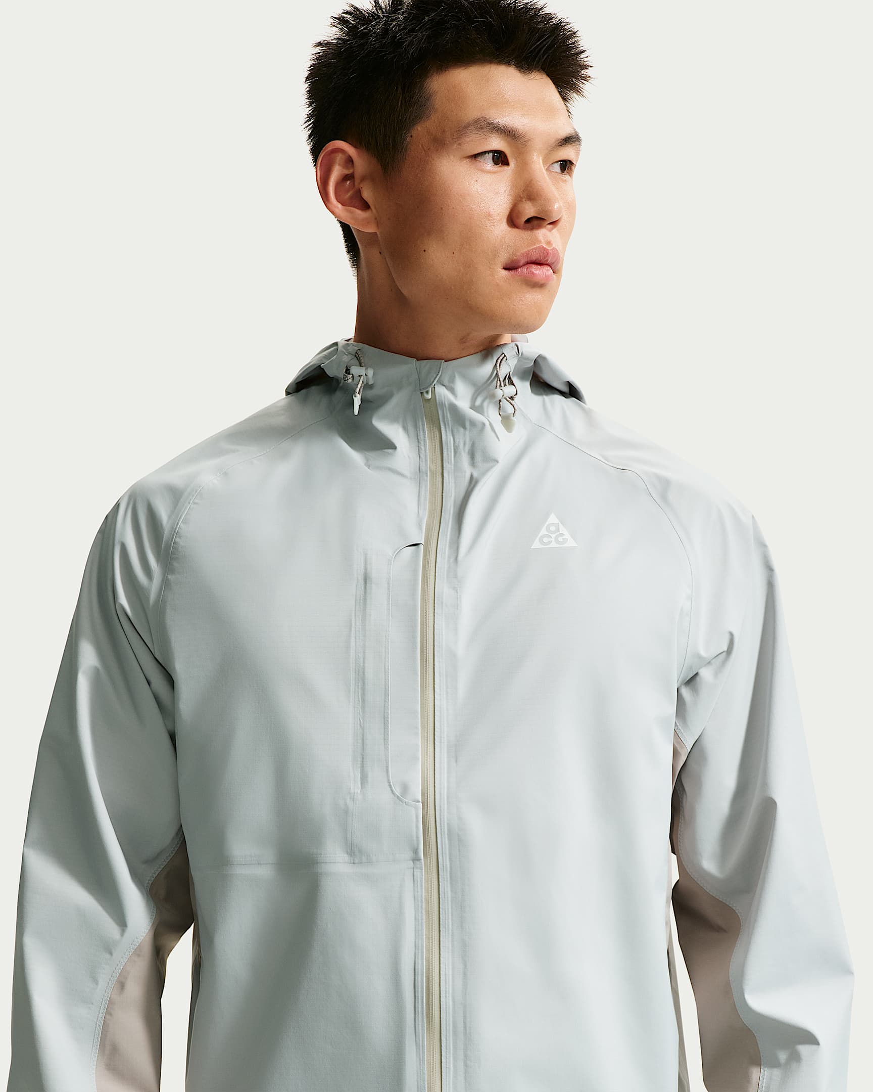 Nike ACG "Cosmic Peaks" Storm-FIT ADV 3L 男子防风防水越野跑夹克硬壳冲锋衣 - 雾灰/山峰白