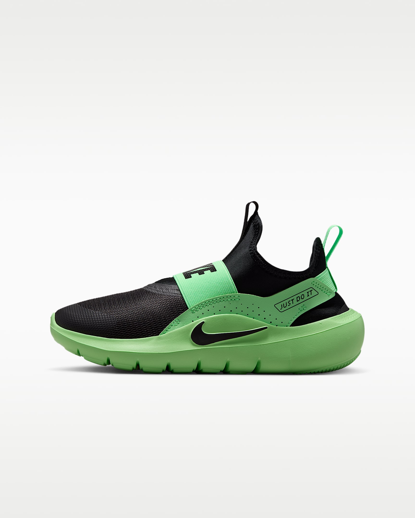 Nike Flex Runner 4 大童一脚蹬跑步鞋 - 黑/梦幻绿/黑