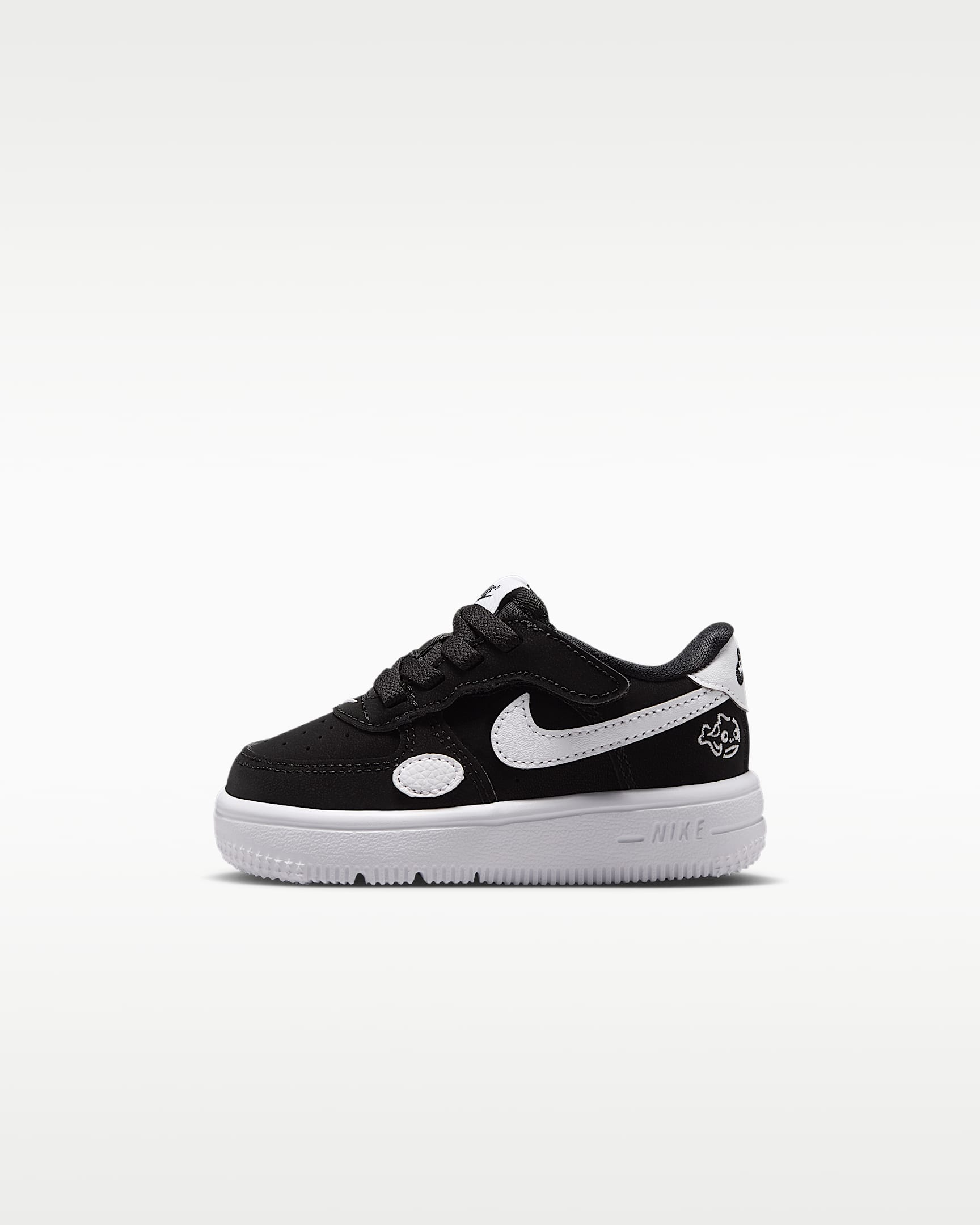 Nike Force 1 Low EasyOn 婴童运动鞋 - 黑/白色