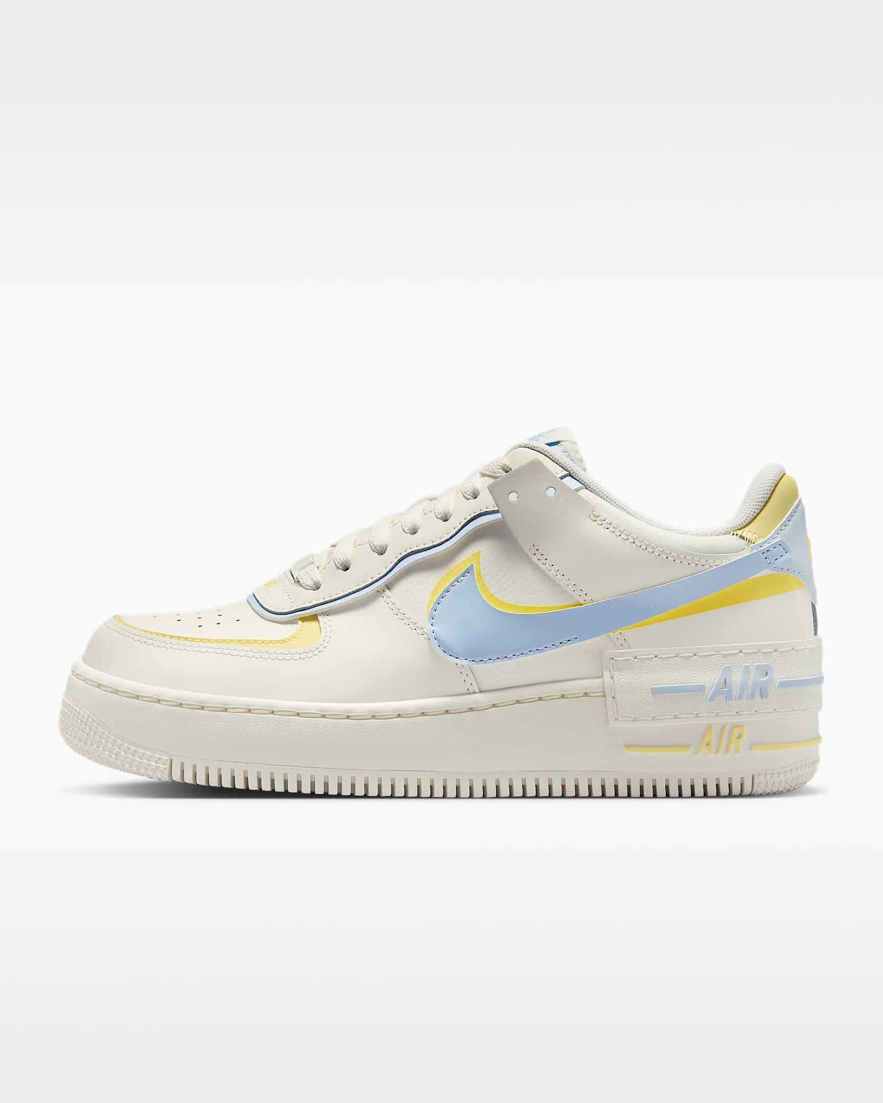 Nike Air Force 1 Shadow 女子空军一号运动鞋 - 帆白/柔黄/帆白/氢蓝