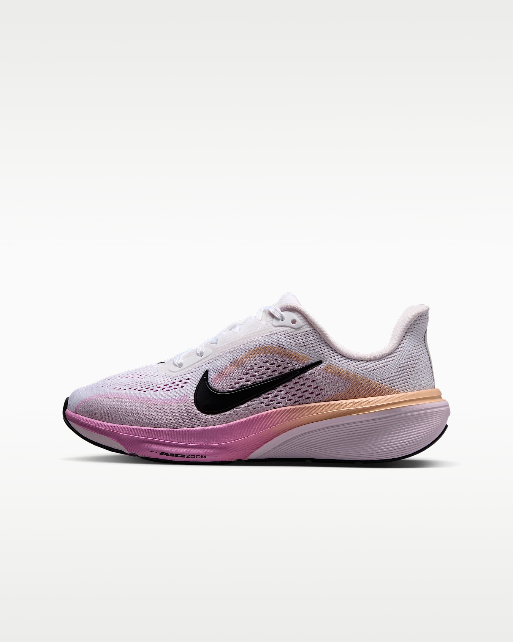 Nike Pegasus 42 耐克小飞马大童公路跑步鞋 - 白色/浅紫丁香色/落日雾黄/黑