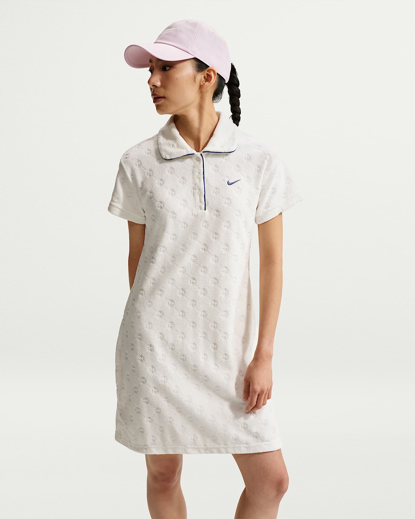 Nike Sportswear Chill Terry 女子连衣裙 - 帆白/神秘深海蓝/神秘深海蓝