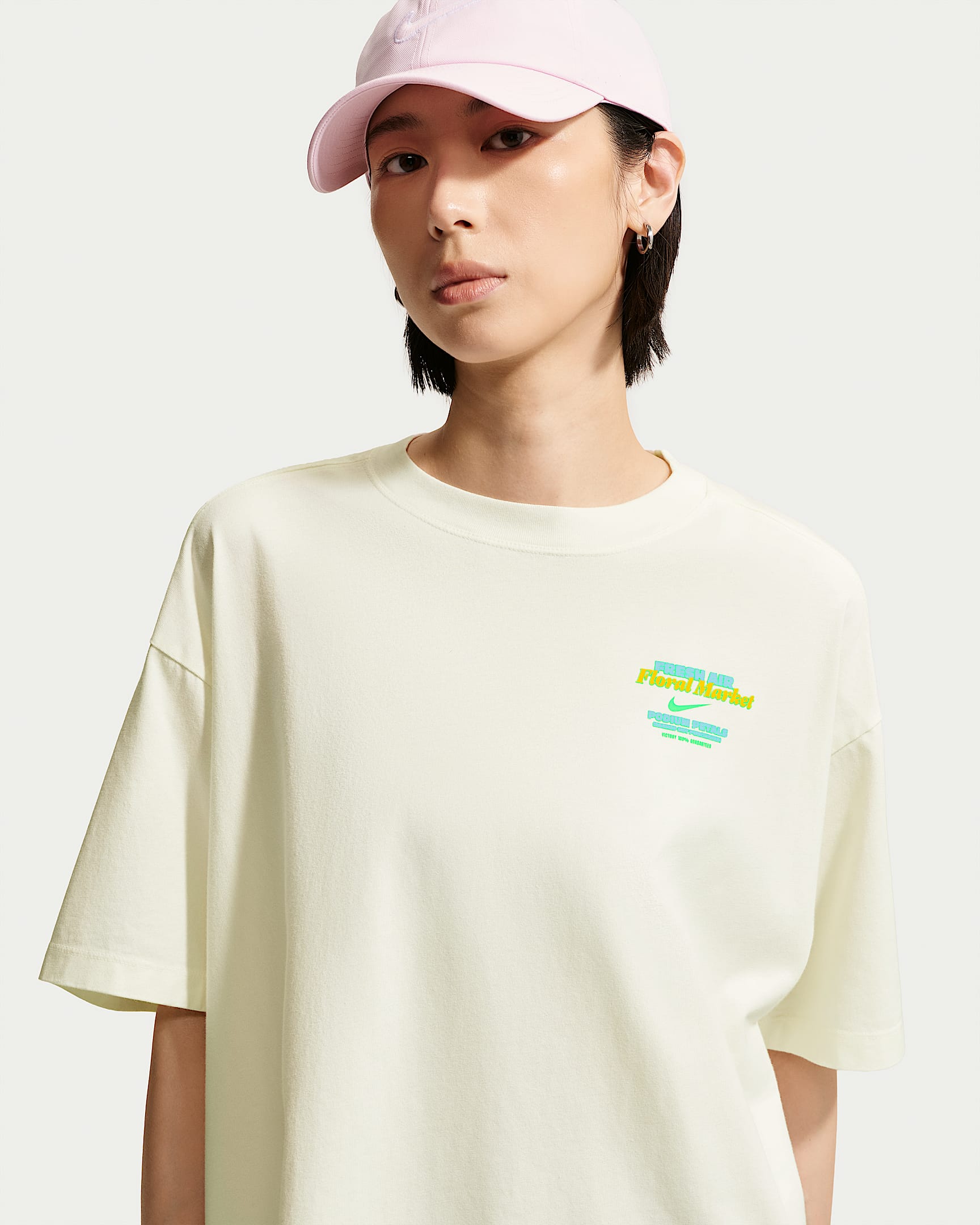 Nike Sportswear Classic 女子 Oversize 风短袖T恤 - 帆白