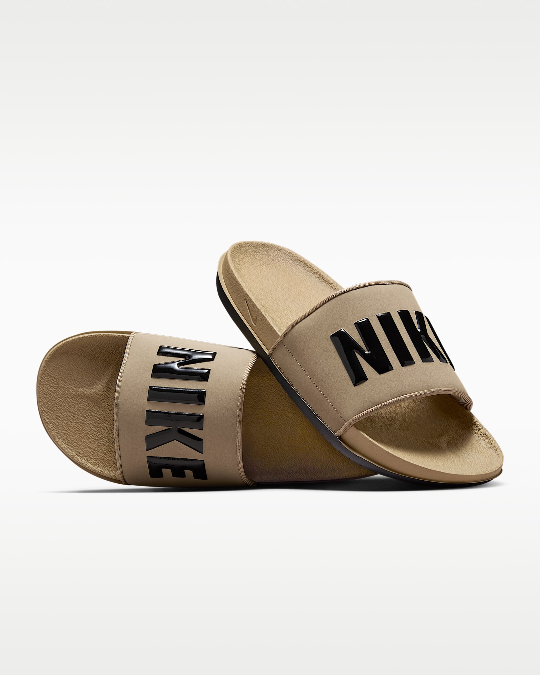 Nike Offcourt 男子拖鞋 - 卡其/黑/黑