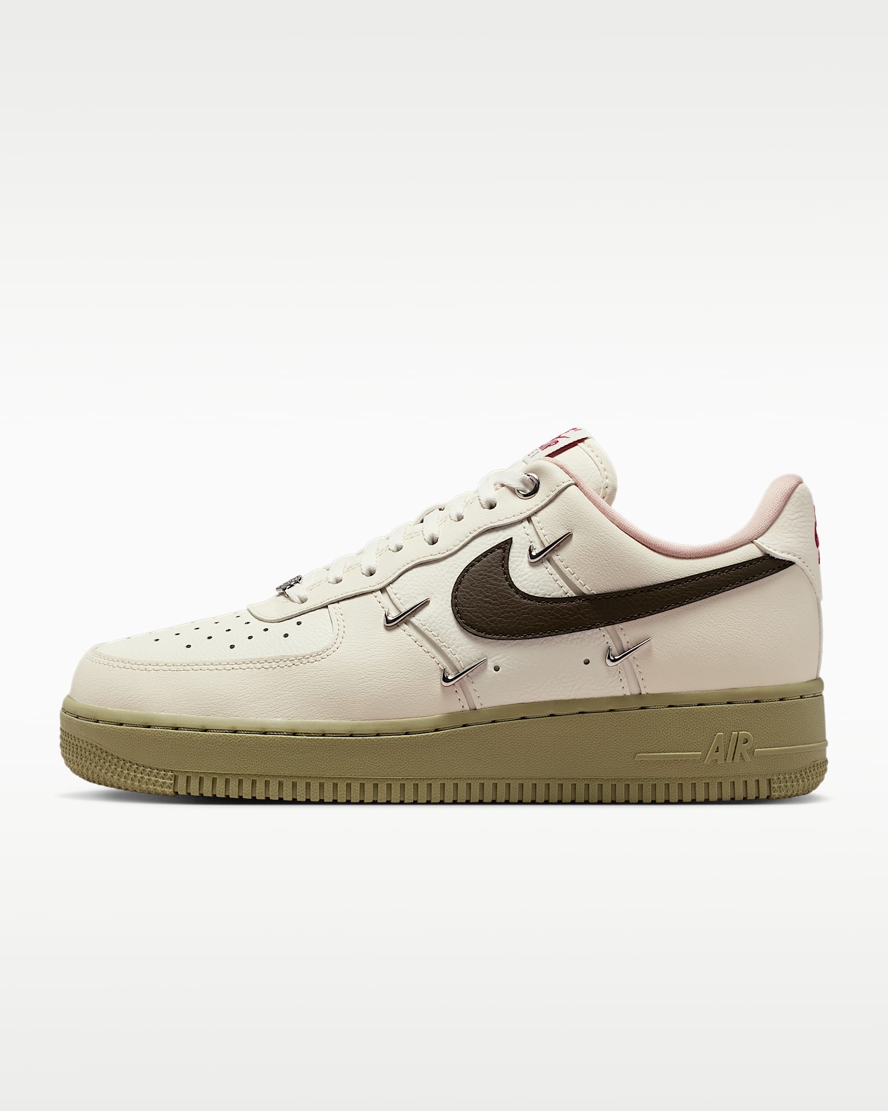 Nike Air Force 1 '07 LX 马年限定脱缰系列新年款女子空军一号运动鞋 - 珍珠灰/橄榄绿/深队红/暗褐