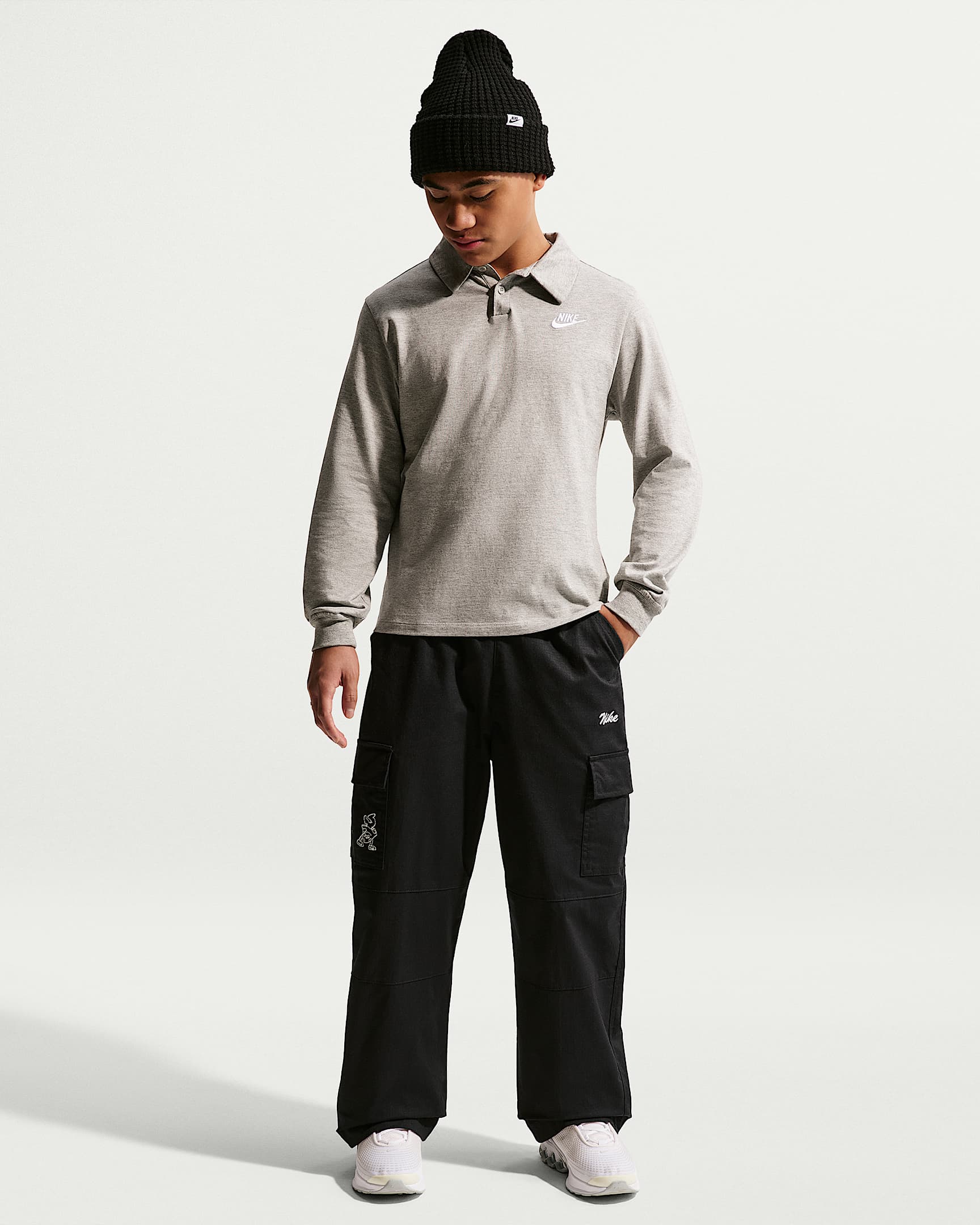 Nike Sportswear Club 大童工装长裤 - 黑