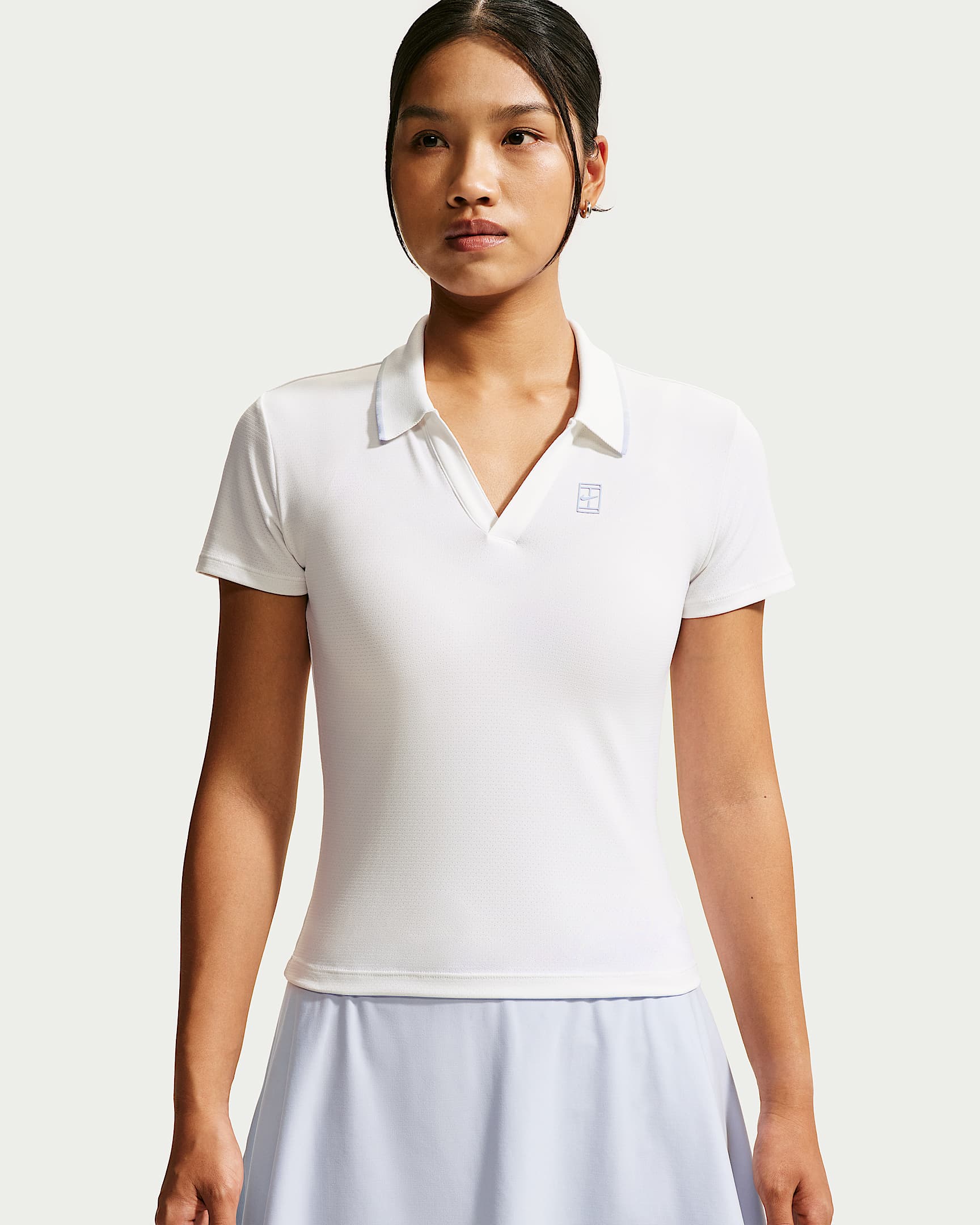 NikeCourt Slam Dri-FIT 女子速干短袖翻领T恤 - 白色