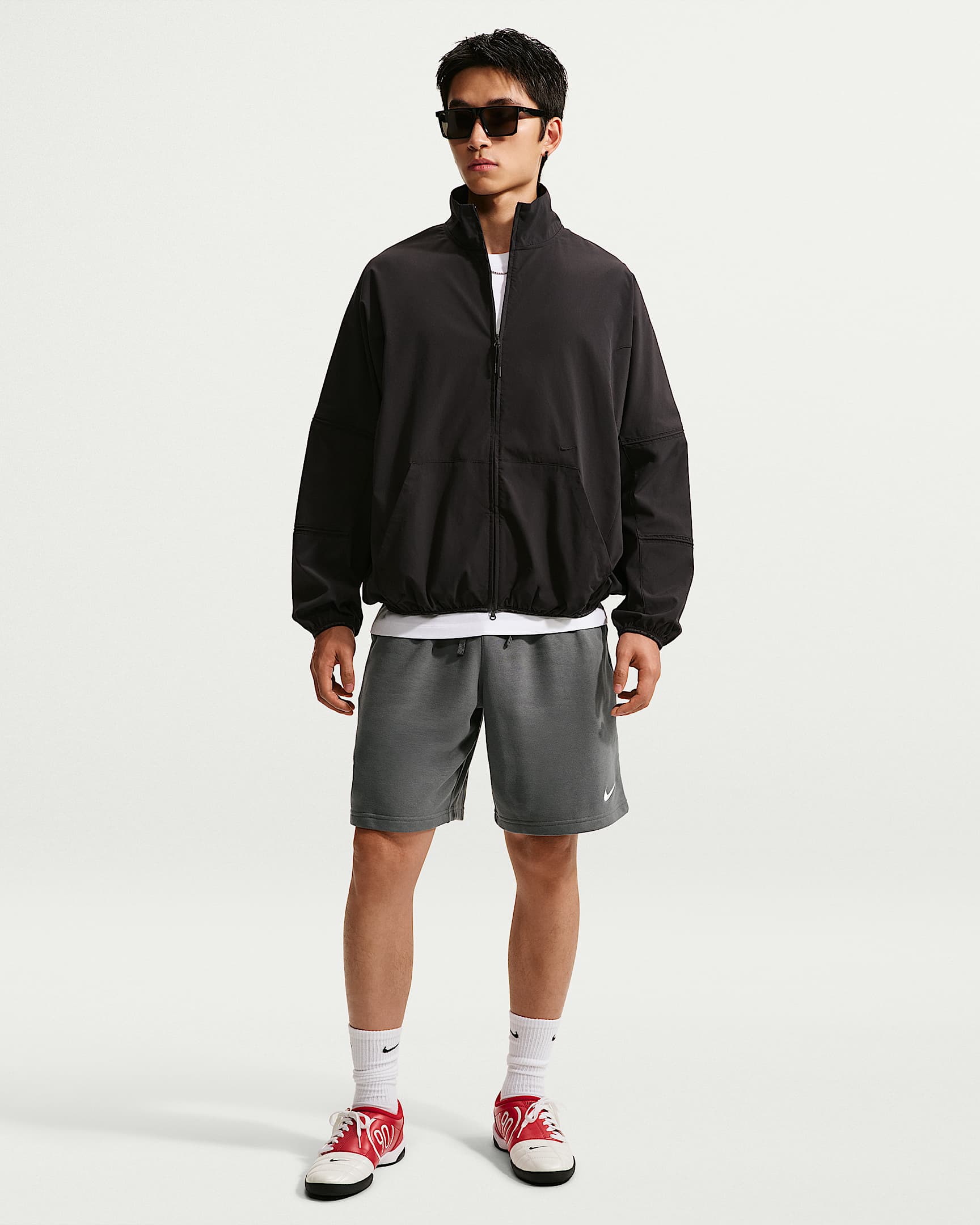 2026 赛季上海海港足球俱乐部 Nike 男子法式毛圈短裤 - 暗灰/白色