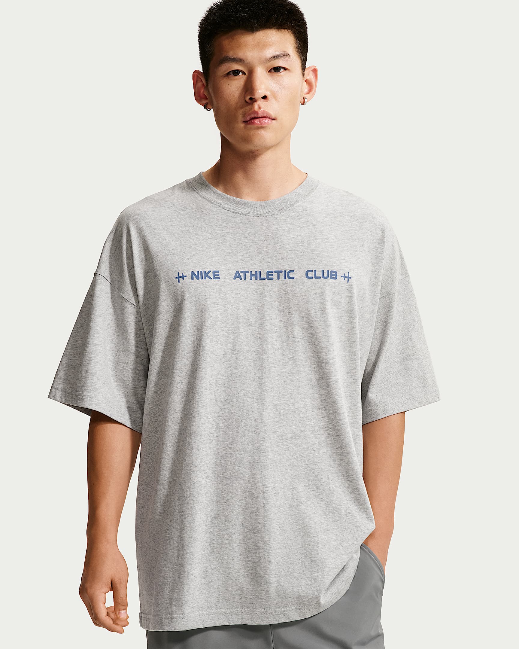 Nike N.A.C. 男子 Oversize 风短袖T恤 - 浅烟灰/调色/风暴靛青