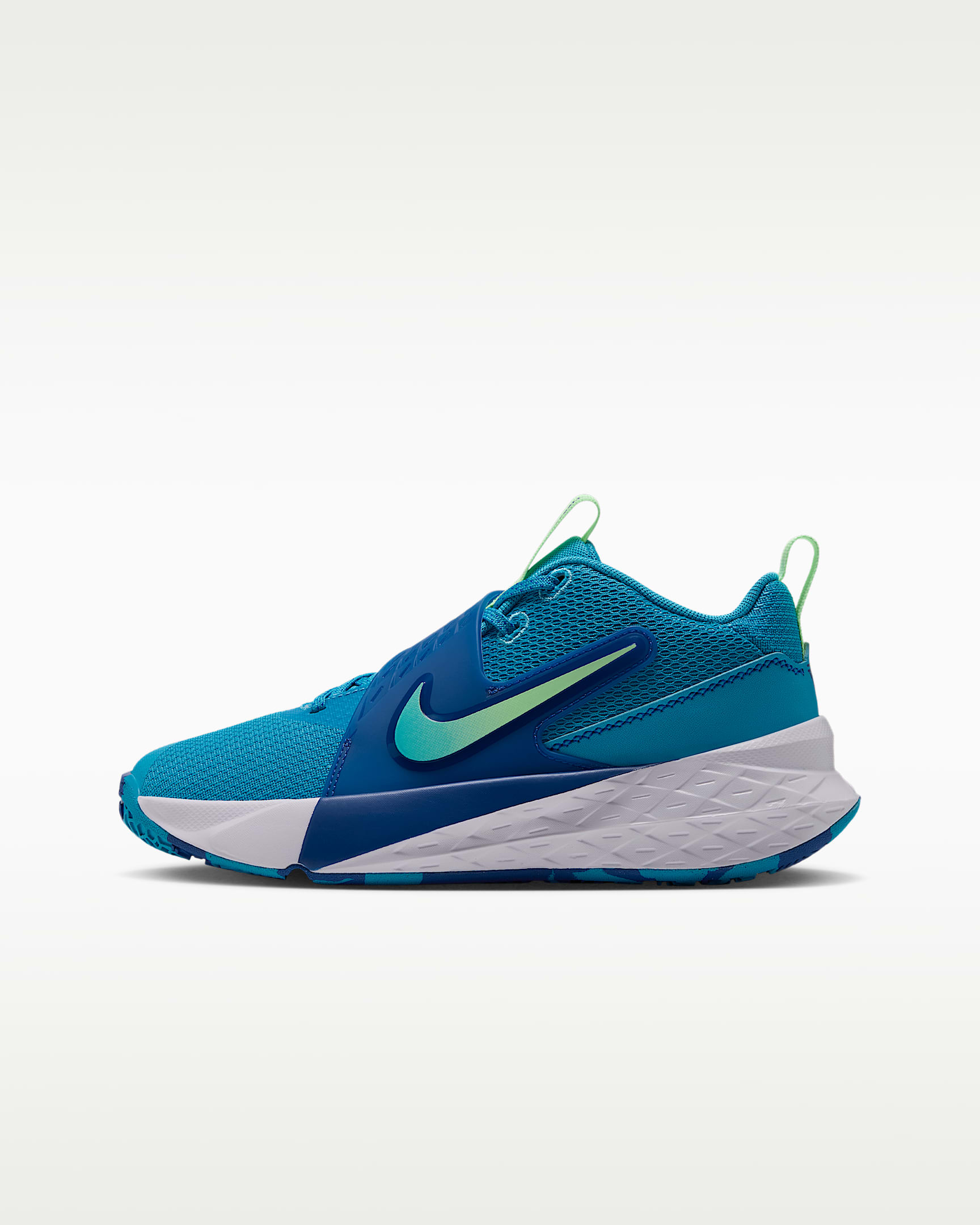 Nike Team Hustle D 12 大童篮球鞋 - 电流蓝/游戏宝蓝/微葡萄紫/微黄绿