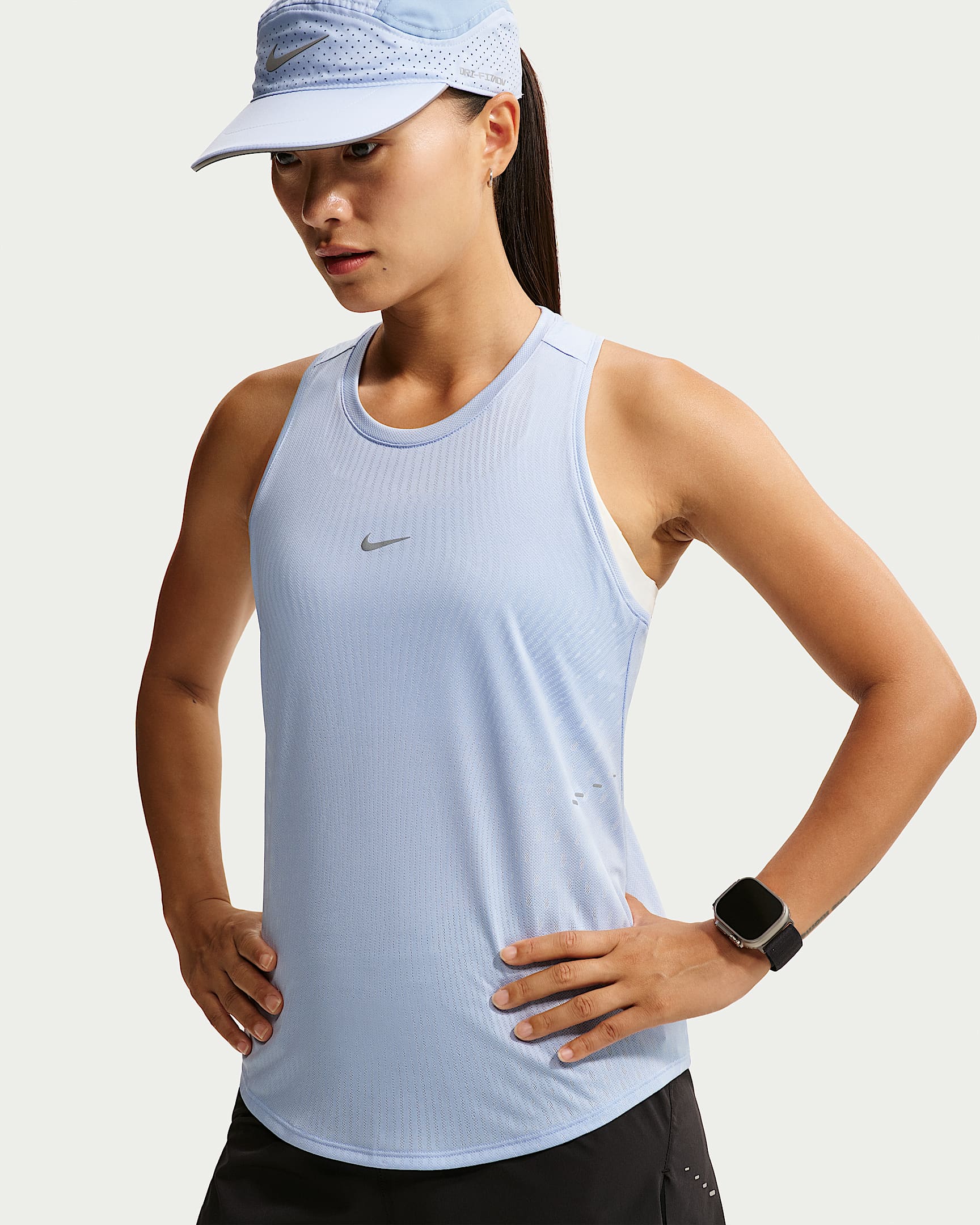 Nike Swift Aero-FIT 女子跑步背心 - 铝蓝/白金色