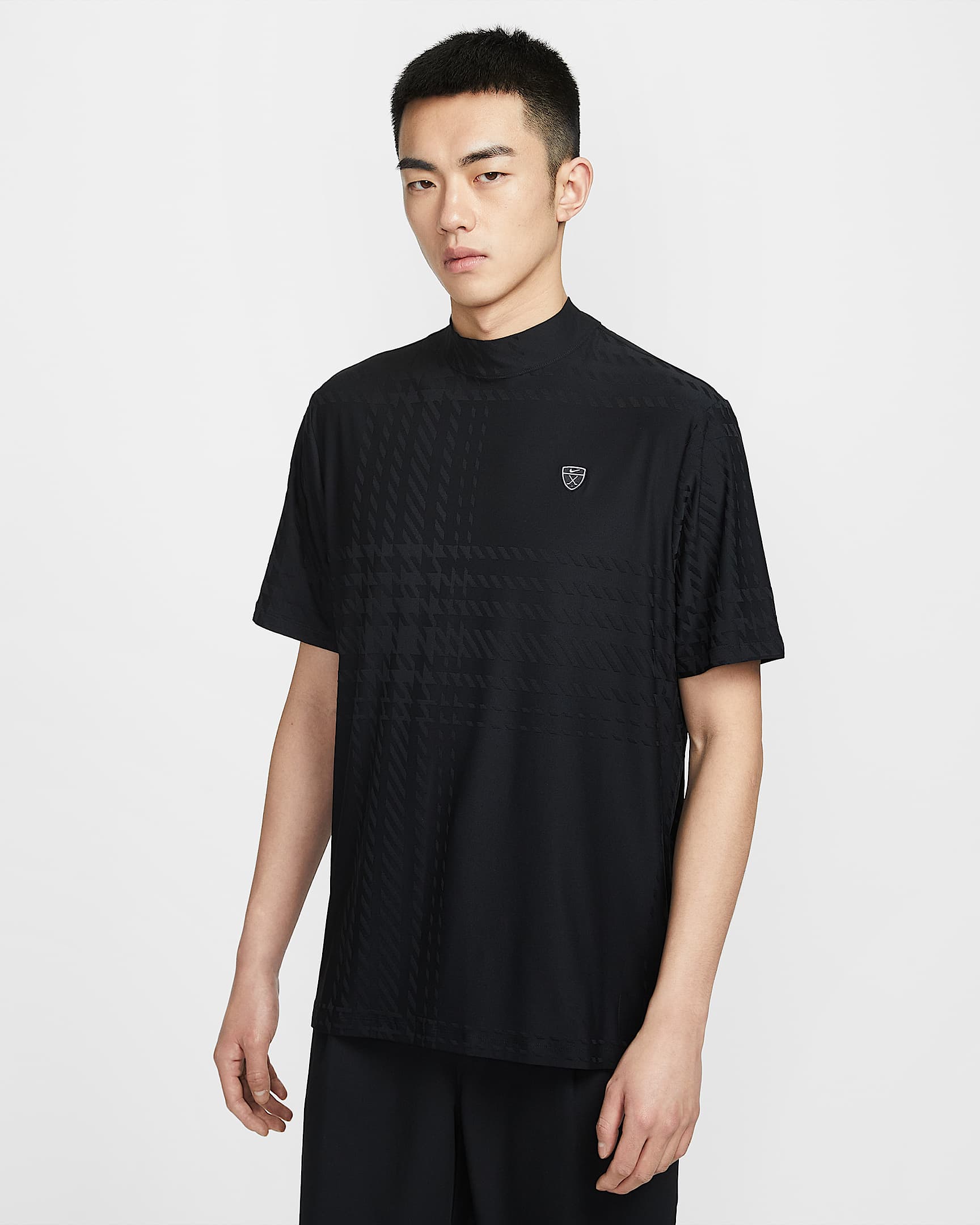 Nike Tartan Dri-FIT 男子速干高尔夫短袖上衣 - 黑