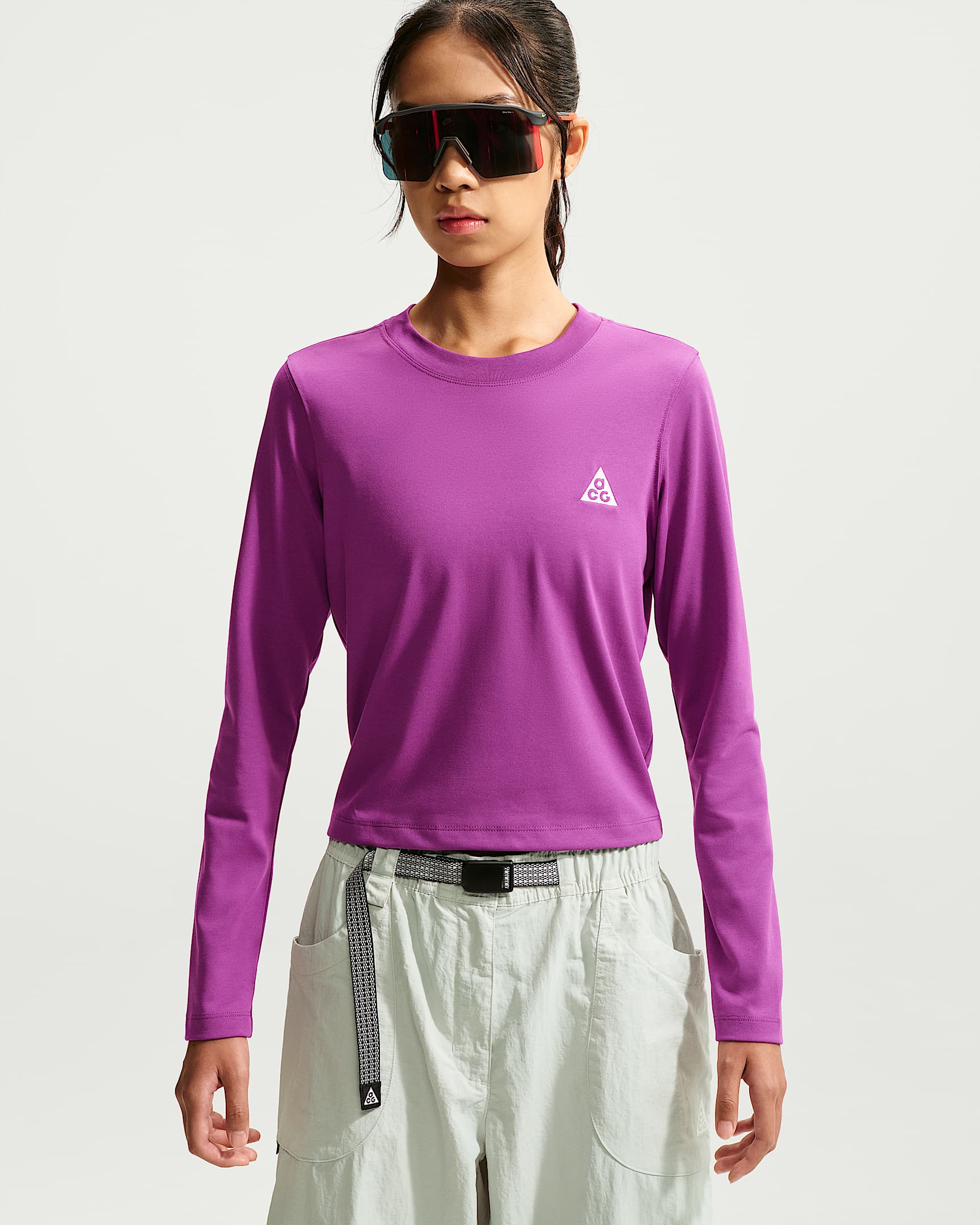 ACG Dri-FIT 女子速干长袖上衣 - 浆果红/山峰白