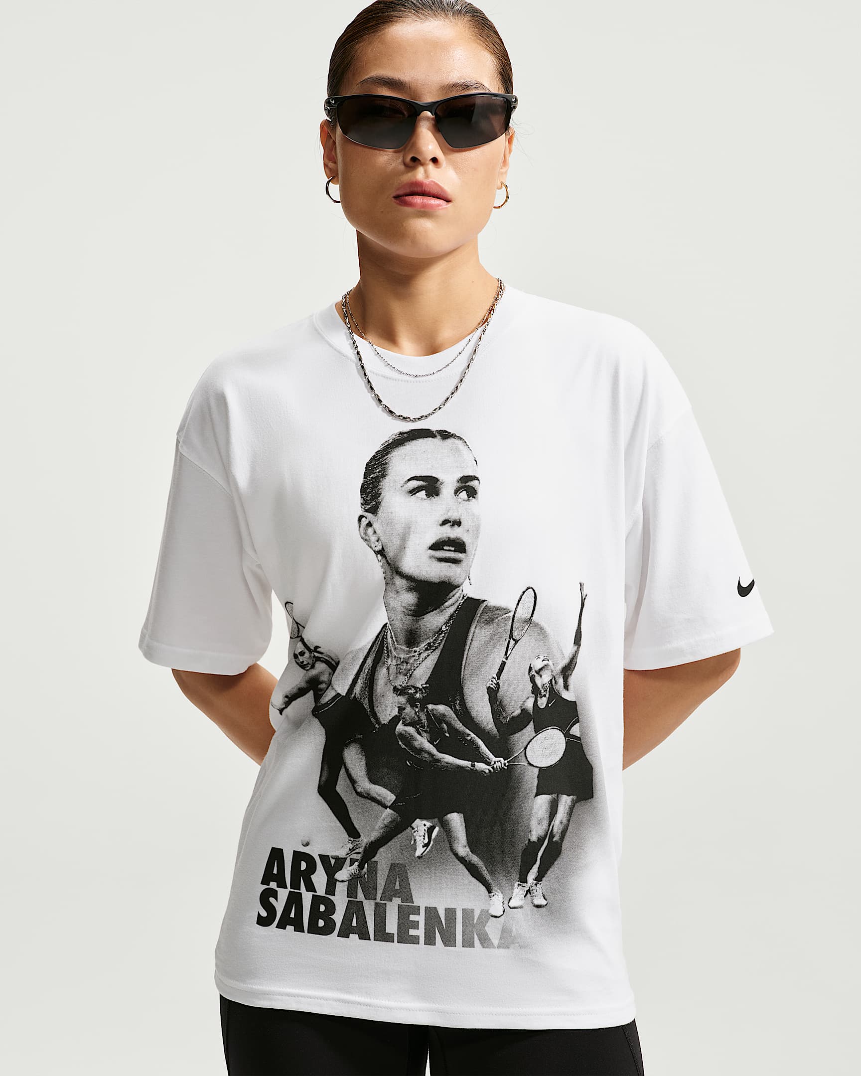 NikeCourt "Aryna Sabalenka" 阿丽娜·萨巴伦卡女子短袖网球T恤 - 白色