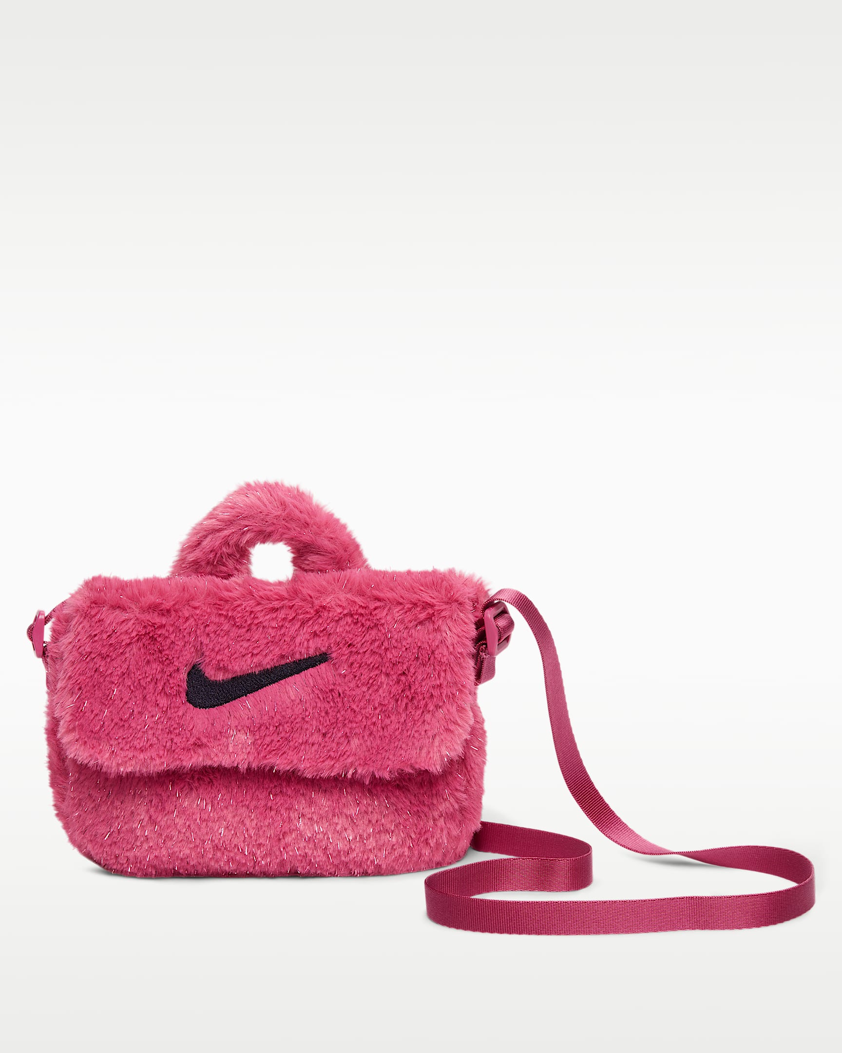 Nike 儿童人造毛皮斜挎包 - 甜菜红/黑紫/黑紫