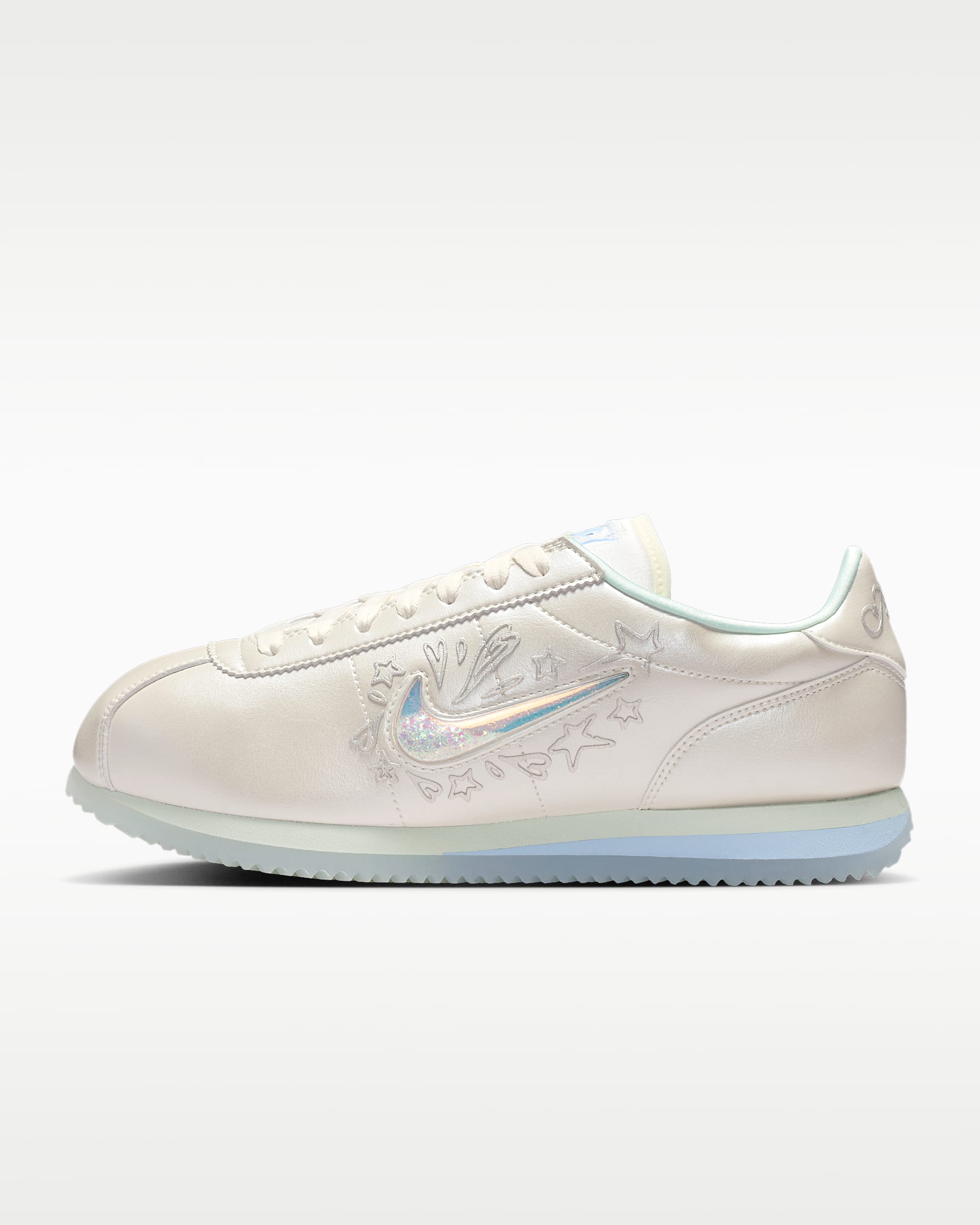 Nike Cortez 女子运动鞋 - 帆白/天青石蓝/微绿/帆白