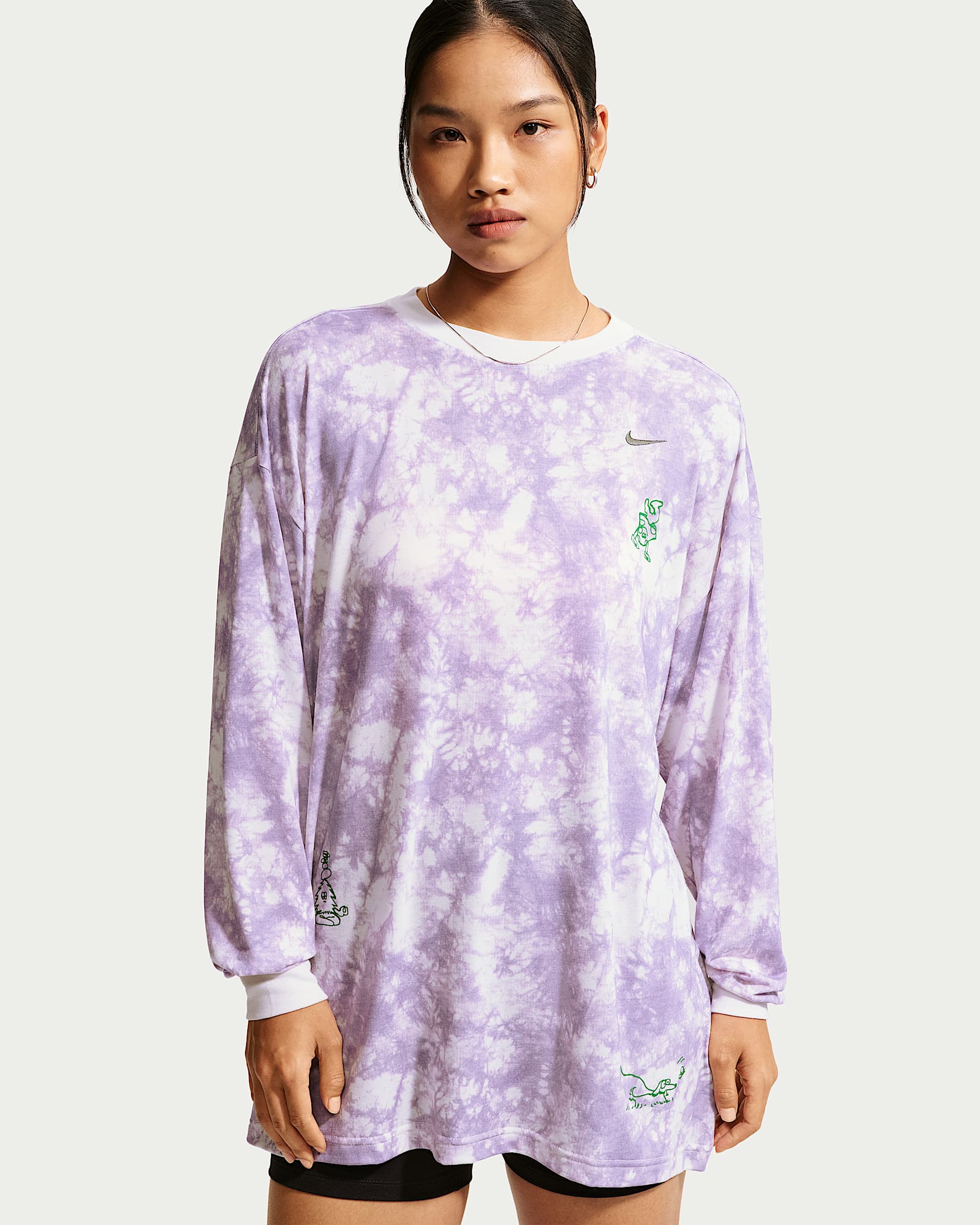 Nike Sportswear 女子 Oversize 风长袖T恤 - 君王紫