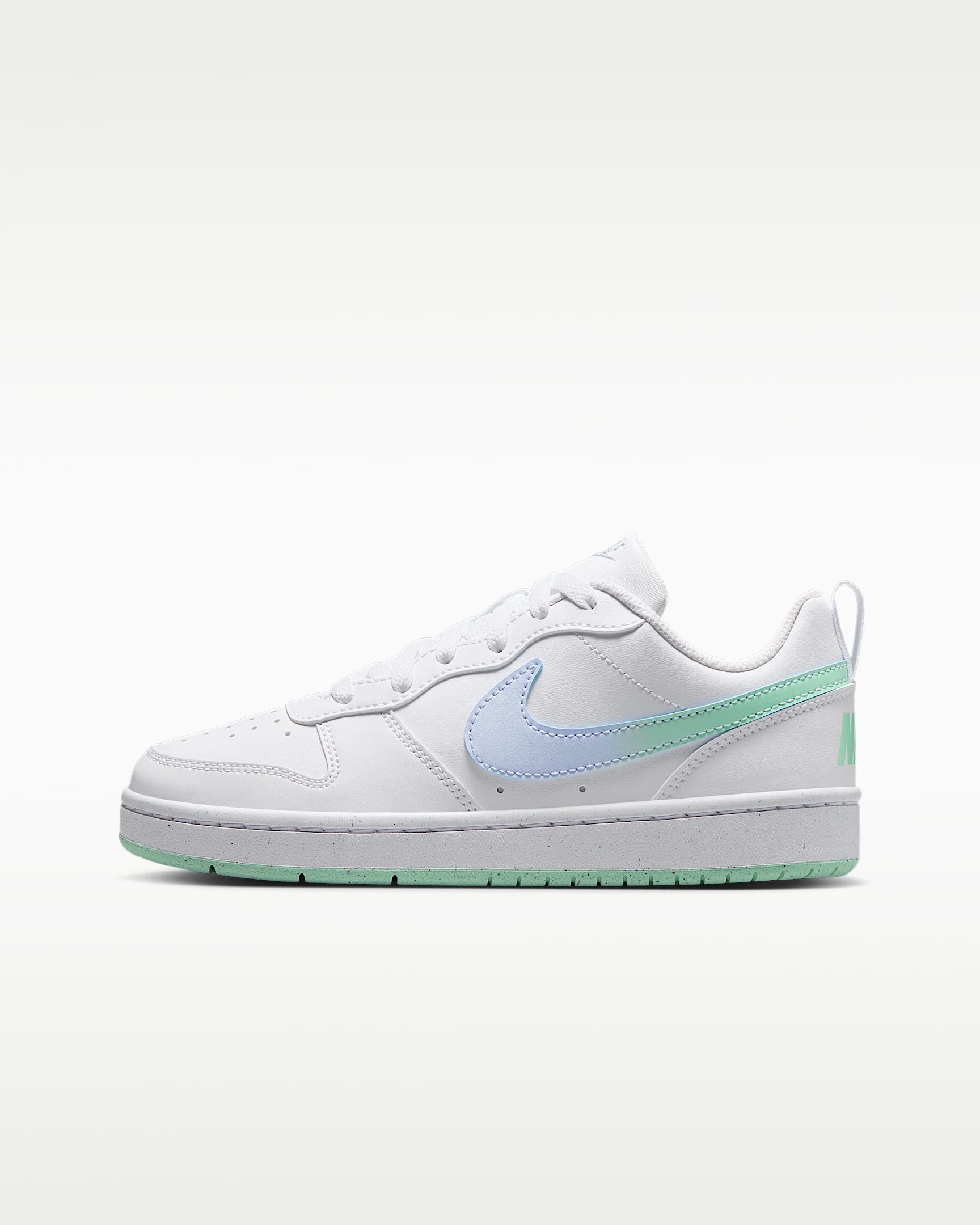Nike Court Borough Low 耐克酷菠萝大童运动鞋 - 白色/足球灰/北极绿