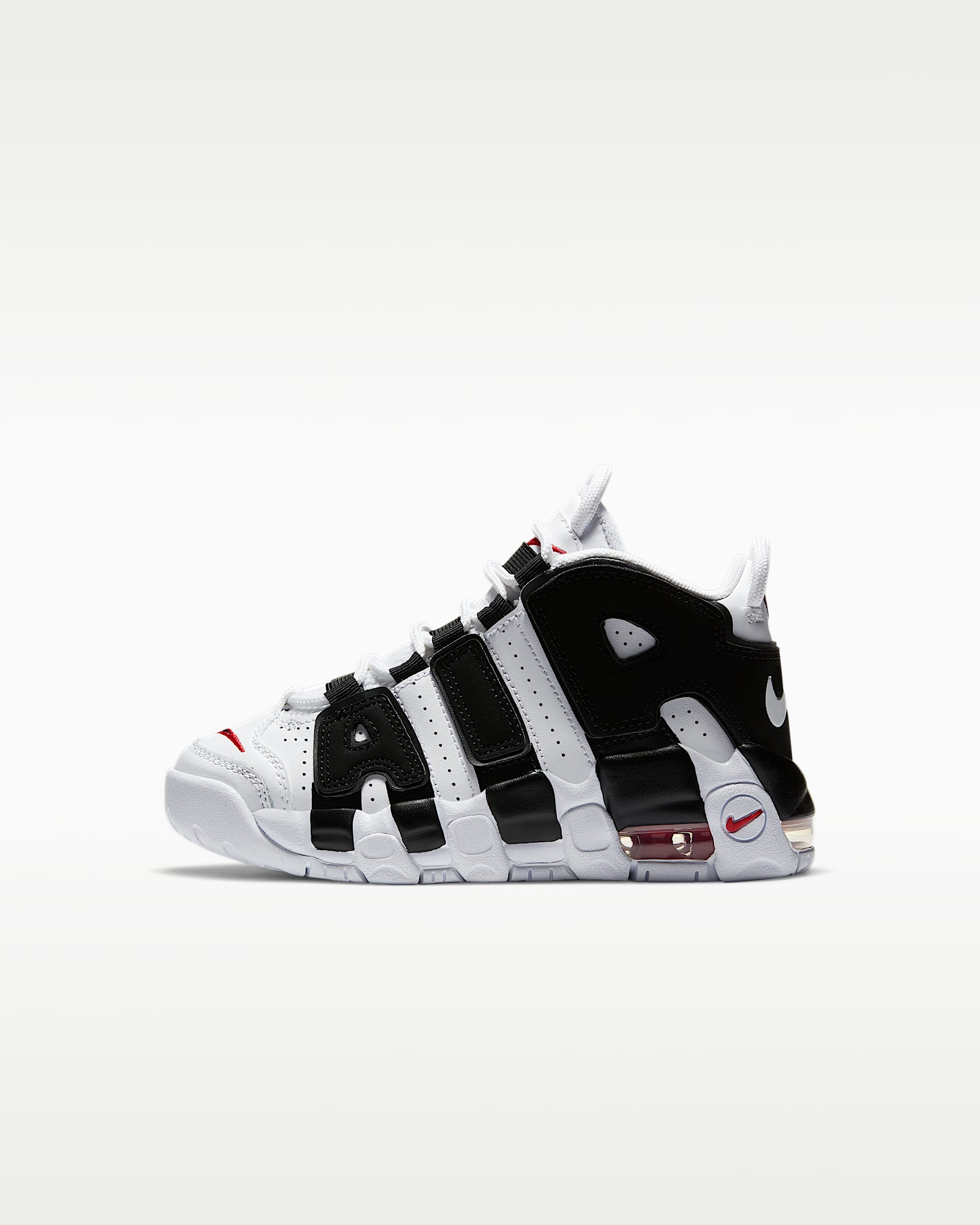 Nike Air More Uptempo 幼童运动鞋 - 白色/大学红/黑