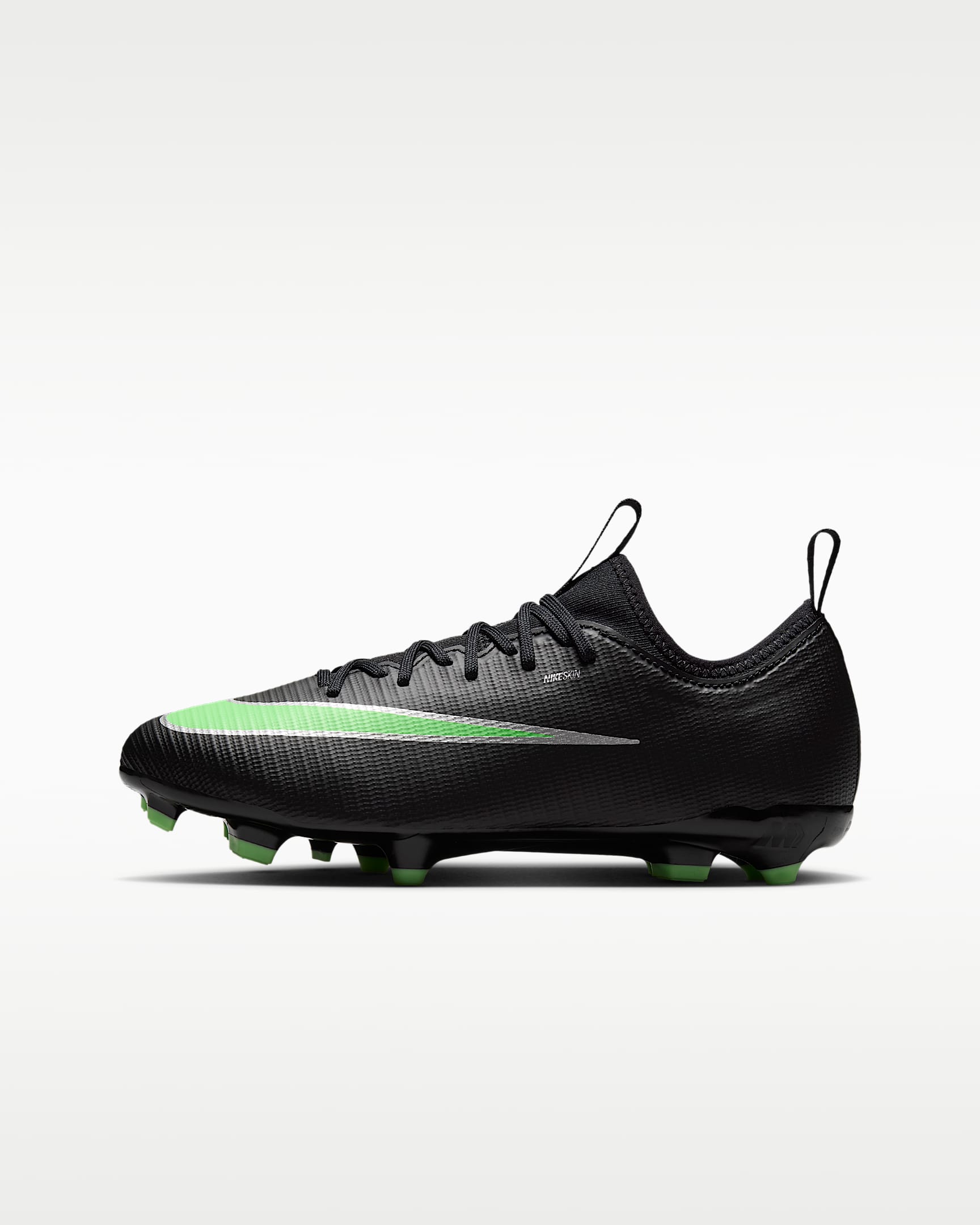 Nike Jr. Mercurial Vapor 17 Academy 耐克刺客系列大童  MG  多种场地低帮足球鞋 - 黑/黑/梦幻绿