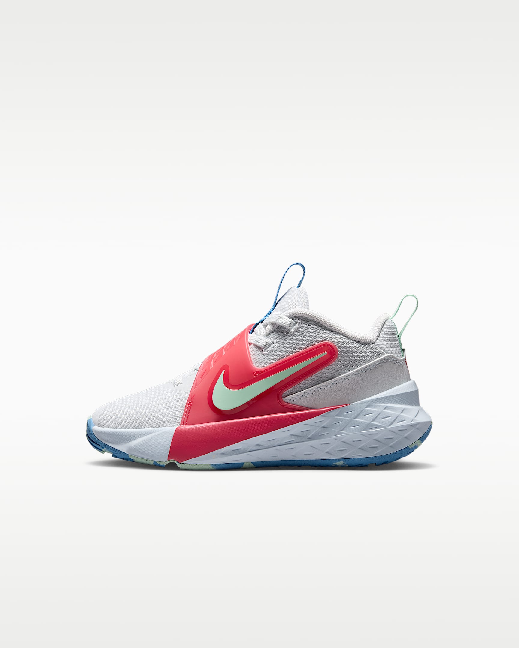 Nike Team Hustle D 12 幼童运动鞋 - 米白/极光蓝/热带粉/北极绿