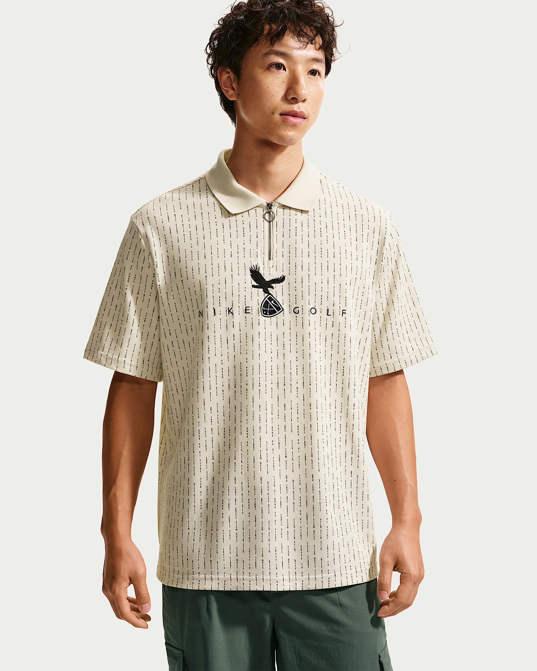 Nike Fairway Fresh Dri-FIT 男子速干高尔夫翻领短袖T恤 - 浅土褐/浅土褐/黑