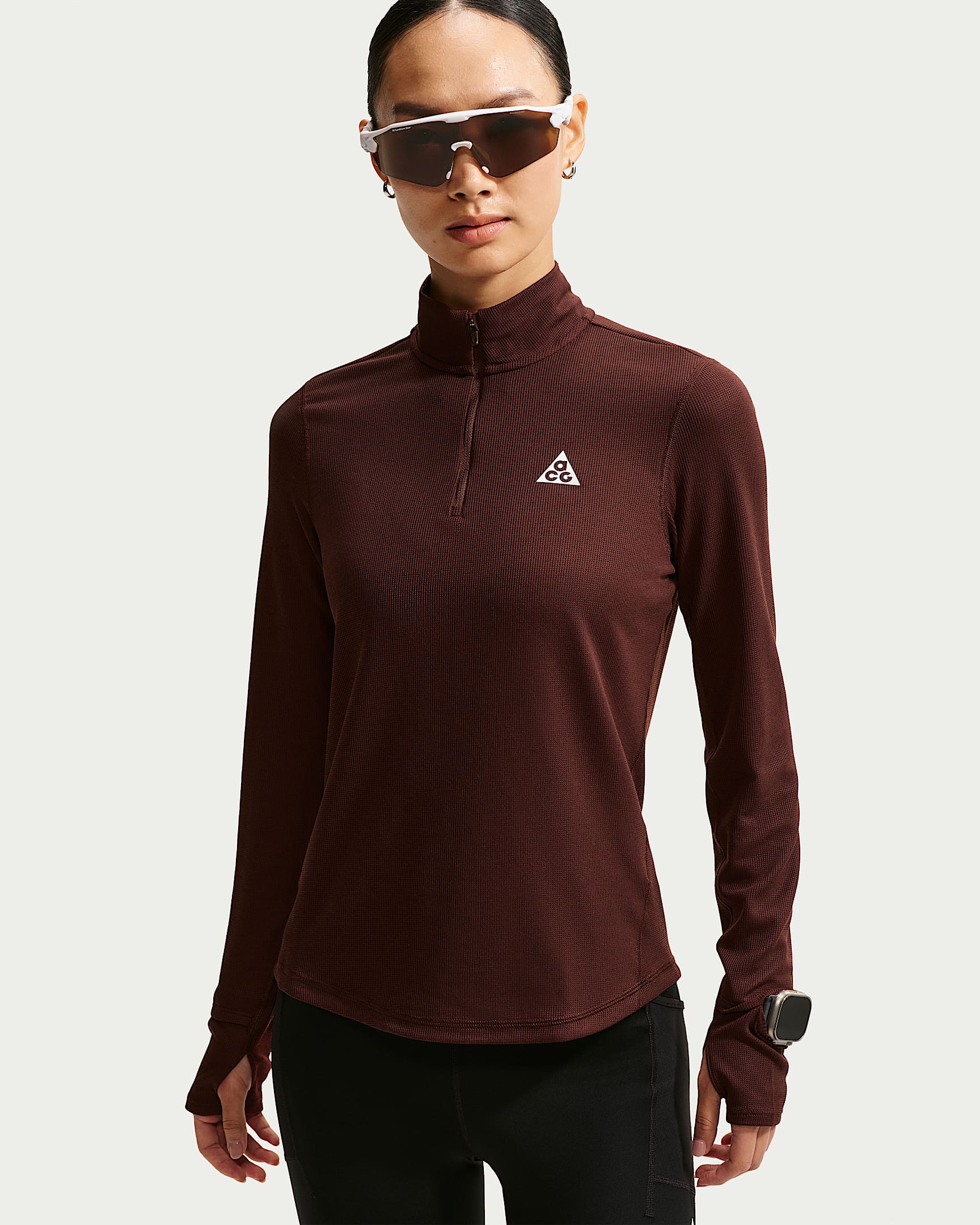 Nike ACG Dri-FIT 女子速干越野跑上衣 - 神秘枣红/神秘枣红/山峰白