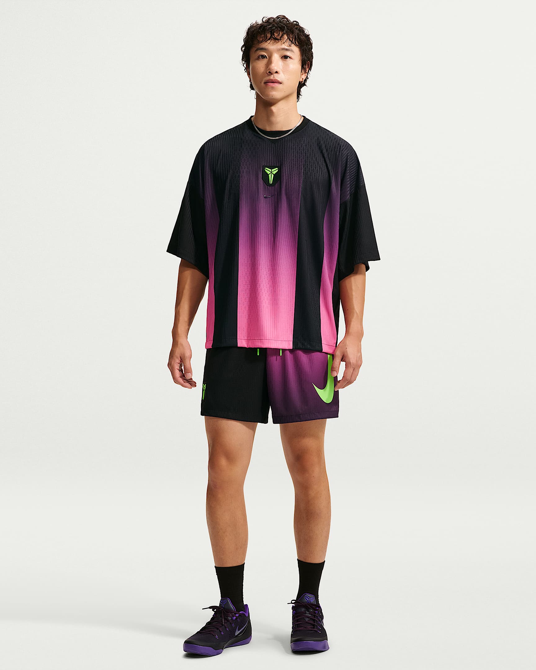 Kobe Mambacurial Aero-FIT 科比男子篮球短裤 - 黑/电子绿