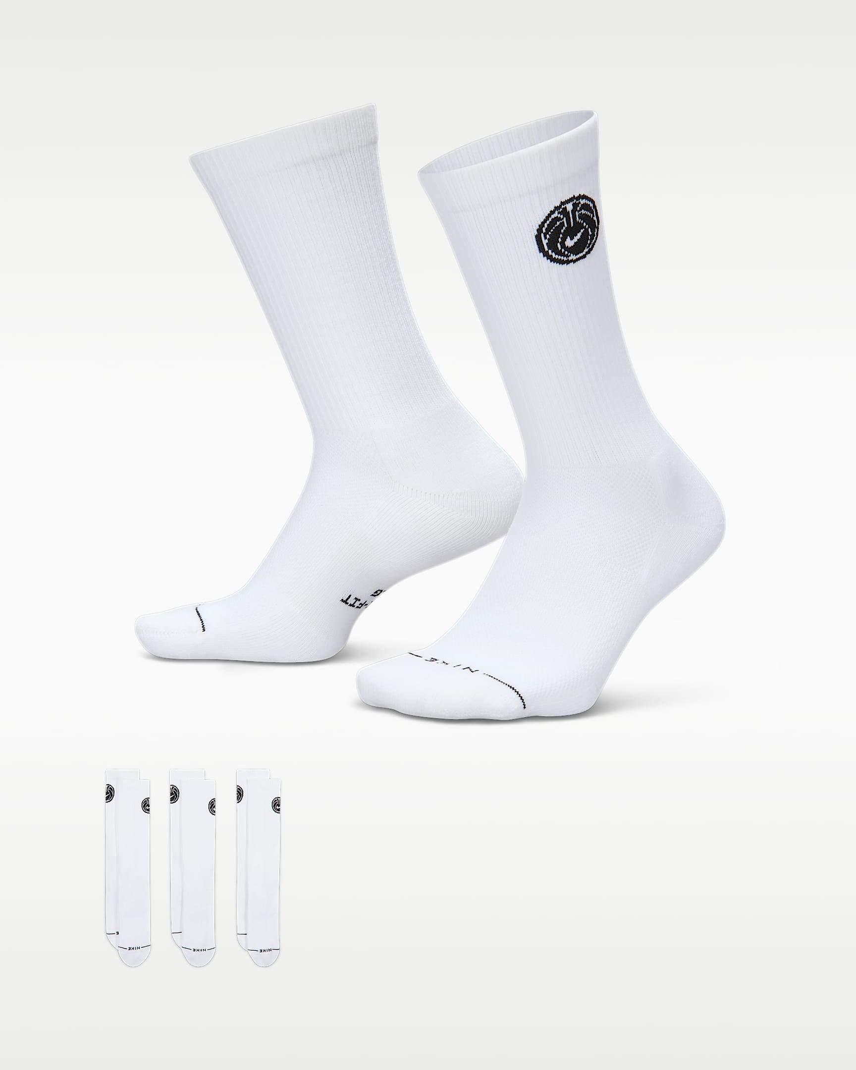 Nike Everyday Elevated 速干中筒运动袜（3 双） - 白色