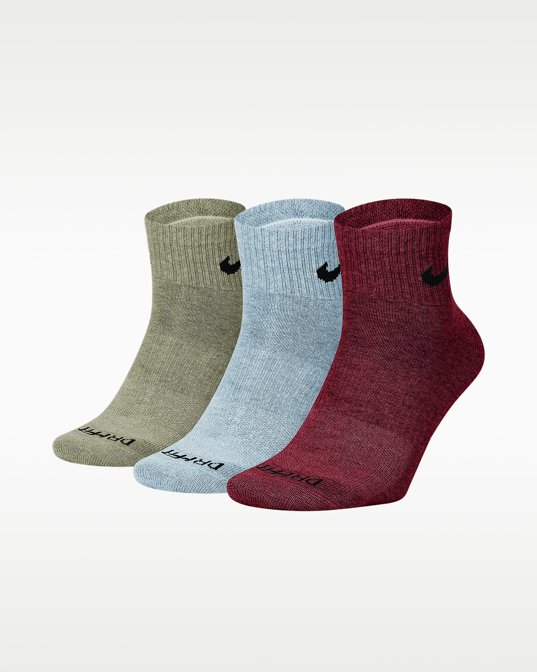 Nike Everyday Plus Lightweight 速干训练短袜（3 双） - 多色