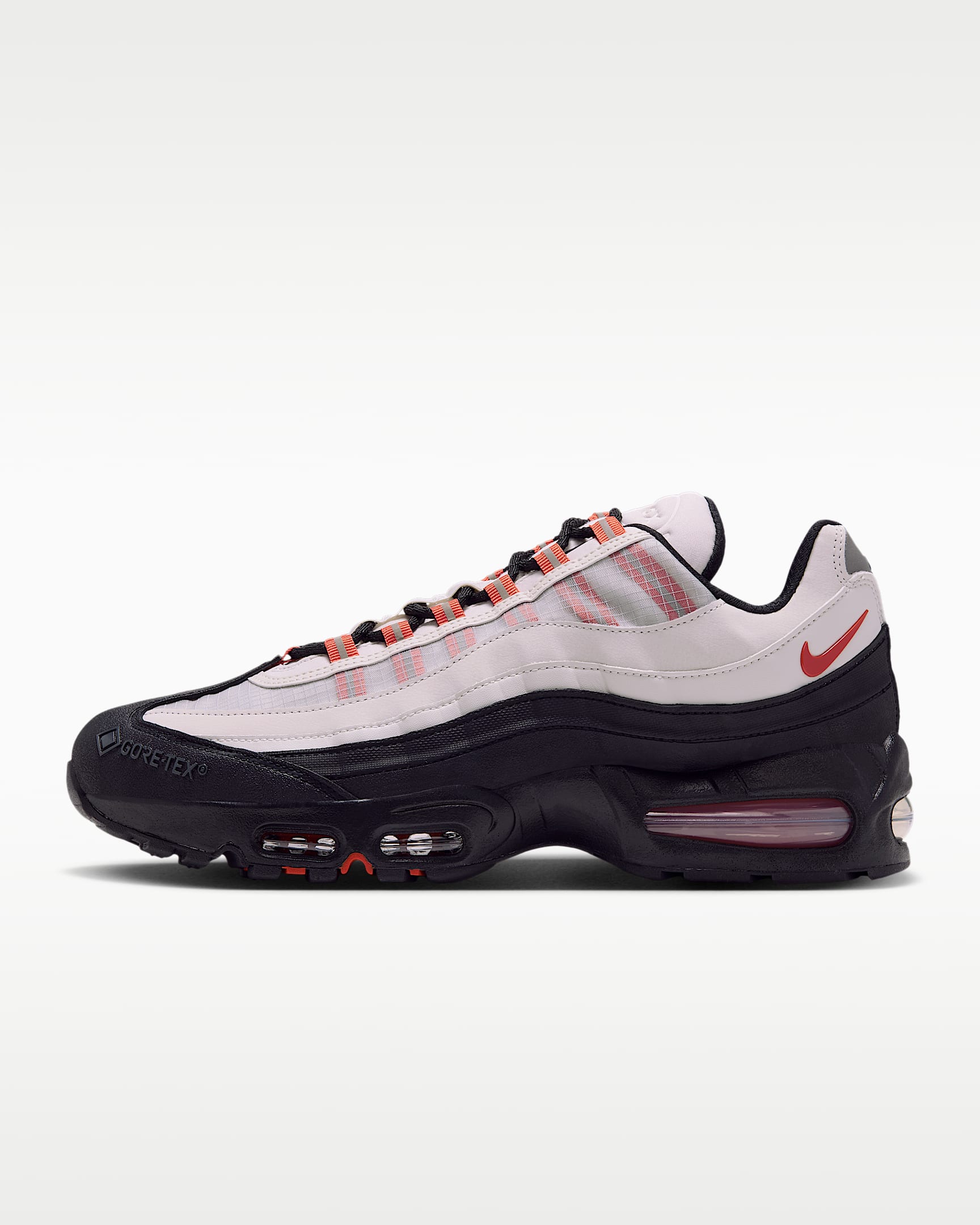 Nike Air Max 95 Big Bubble GORE-TEX 男子冬季款防水运动鞋 - 浅骨色/黑/金属青灰/篝火橙