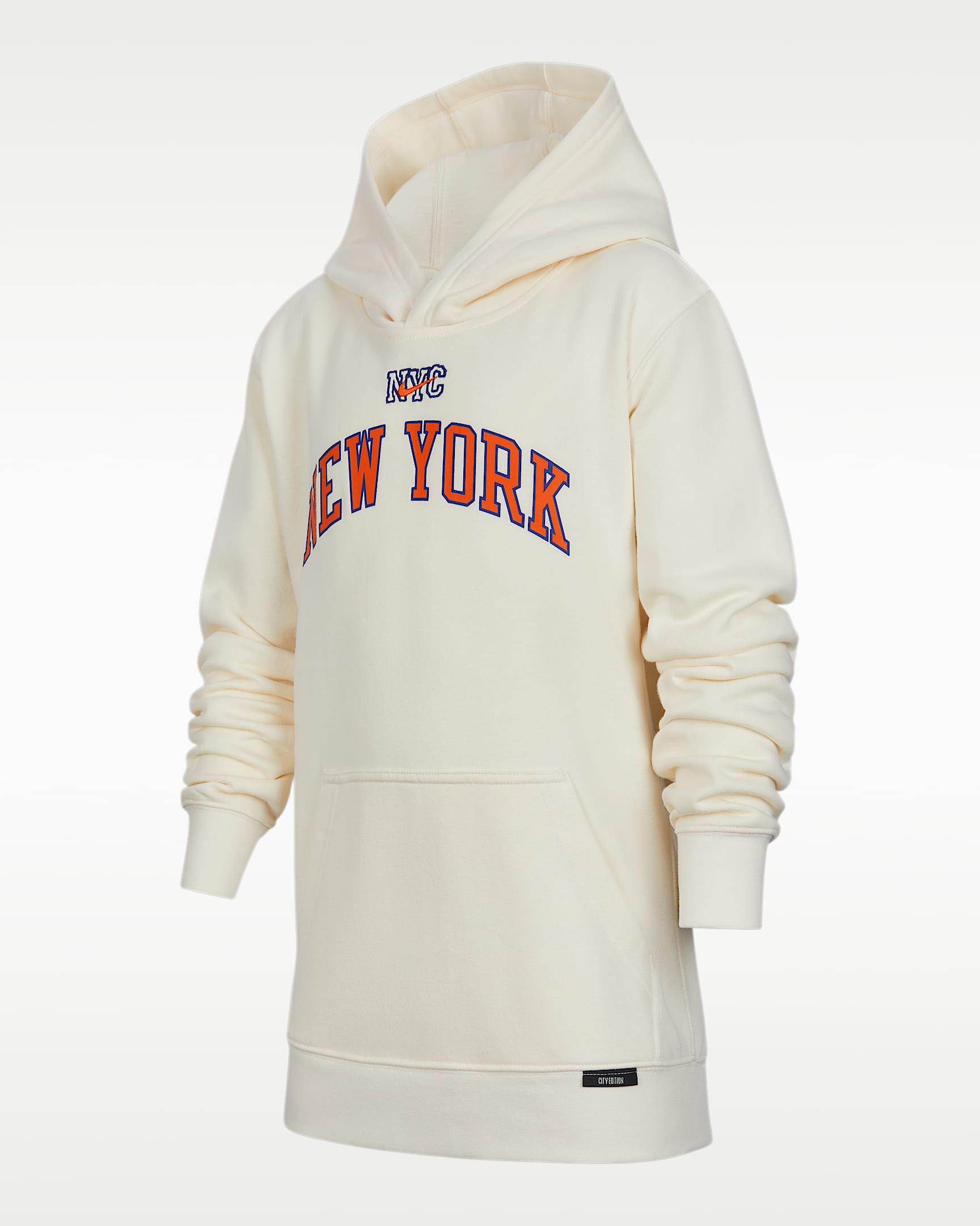 纽约尼克斯队 City Edition Nike Club Fleece 大童（男孩）加绒连帽衫 - 自然白