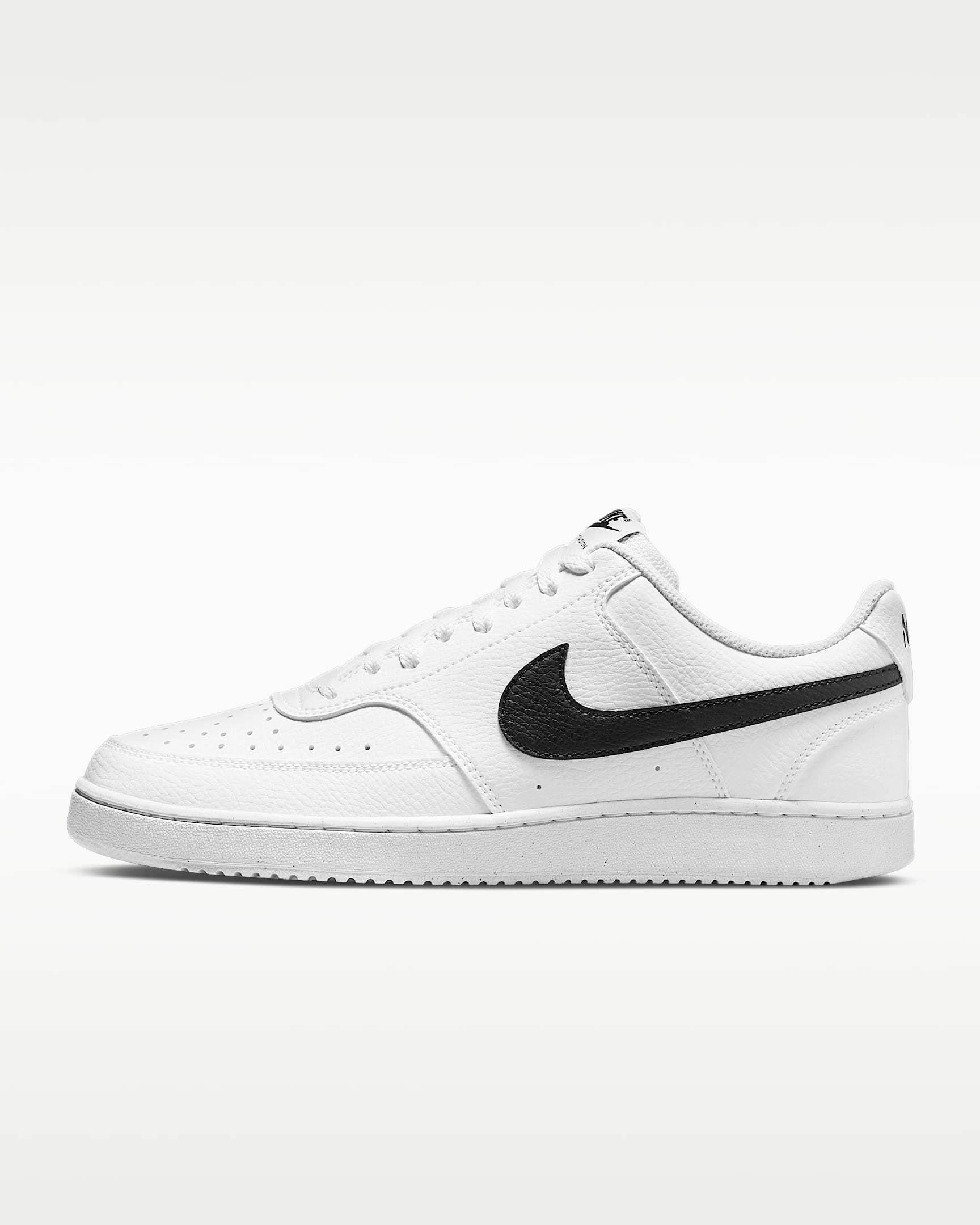 Nike Court Vision Low Next Nature 男子运动鞋透气板鞋 - 白色/白色/黑