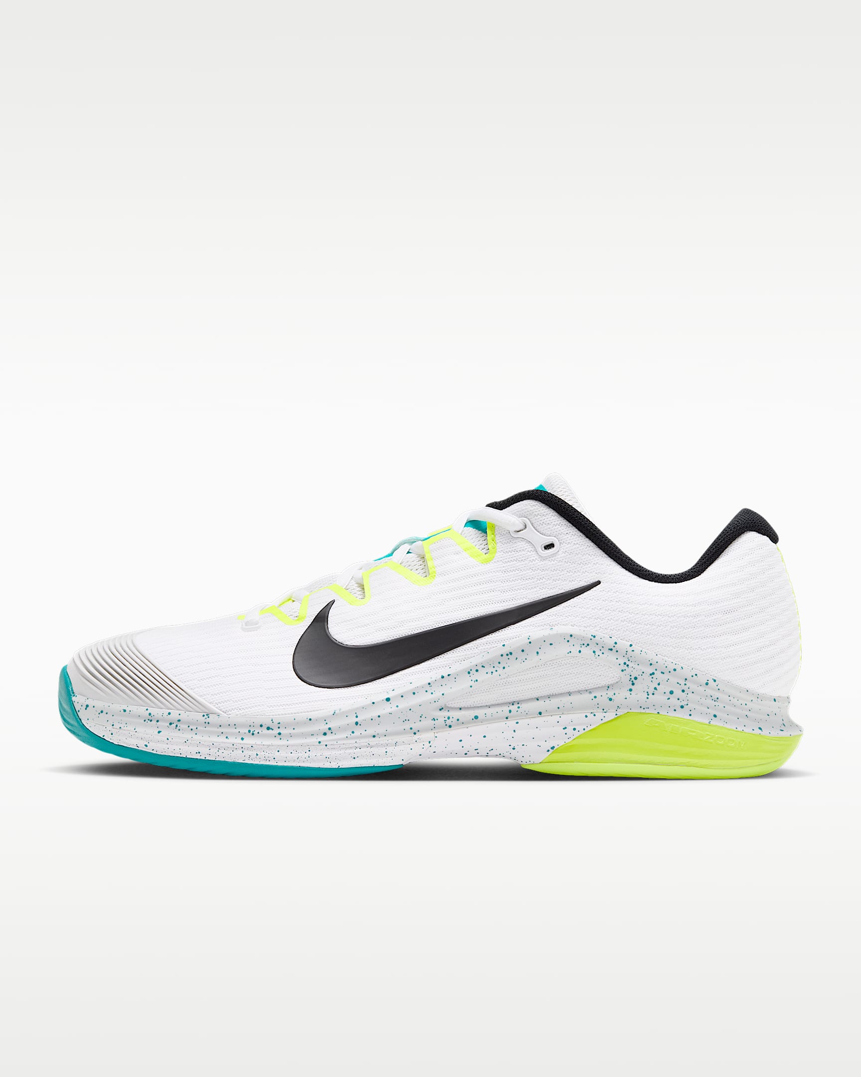 Nike Vapor 12 卡洛斯·阿尔卡拉斯同款男子硬地球场网球鞋 - 白色/荧光黄/能量绿/黑