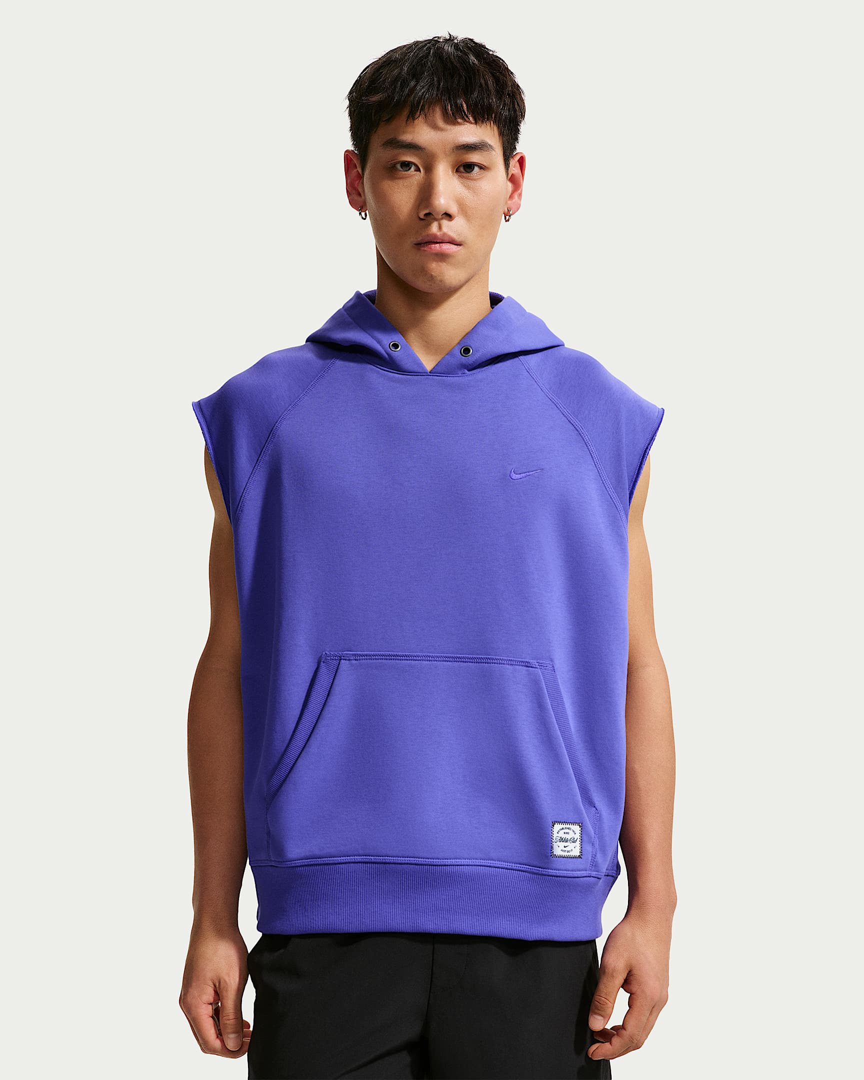Nike N.A.C. Dri-FIT 男子速干针织无袖训练连帽衫 - 波斯紫/波斯紫