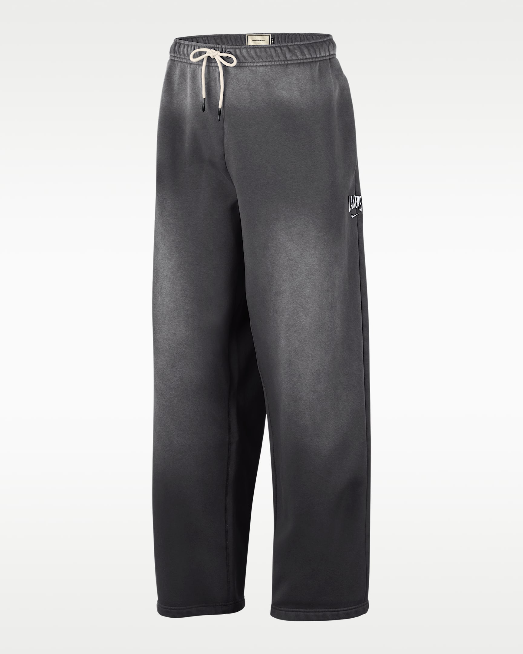 洛杉矶湖人队 Standard Issue Nike NBA 队之魂系列男子加绒开放式裤脚篮球长裤 - 暗炭黑/白色