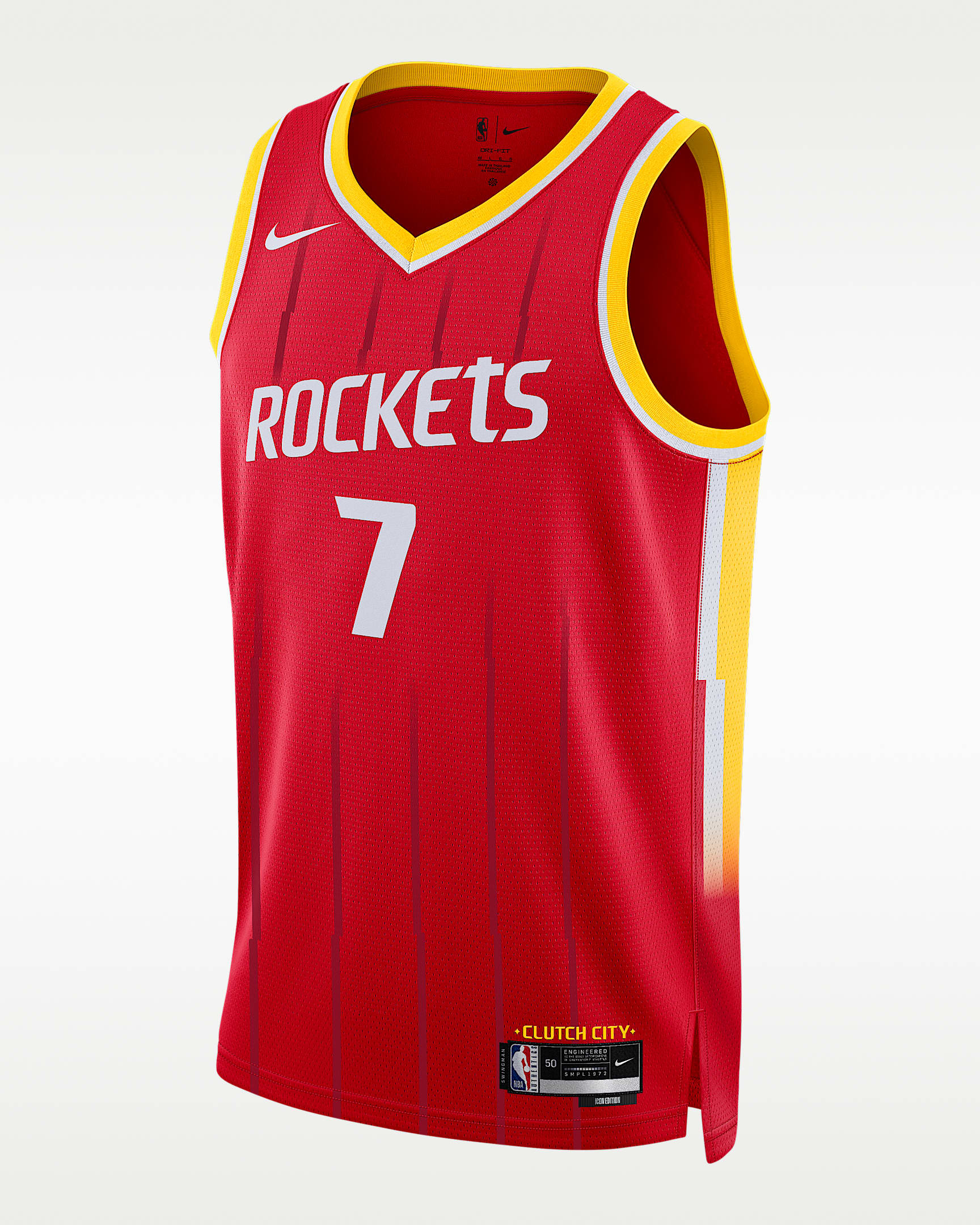 休斯顿火箭队 Icon Edition Nike Dri-FIT NBA Swingman Jersey 男子速干球衣 - 大学红