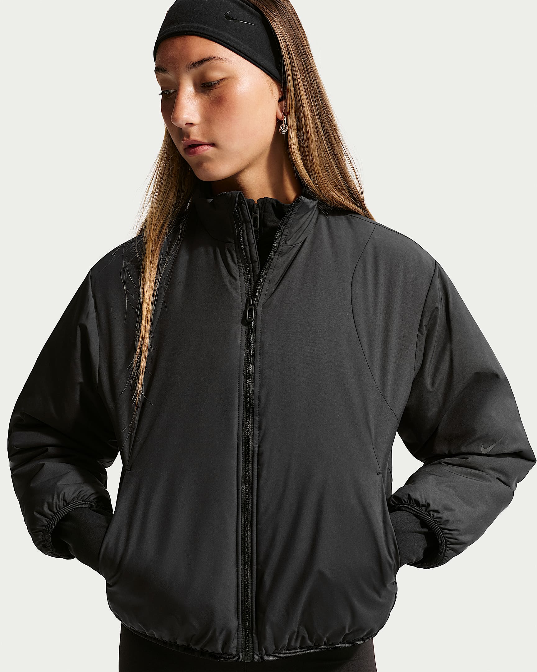 Nike MAVN Storm-FIT 耐克好动心系列大童(女孩)防风拒水保暖夹克 - 黑