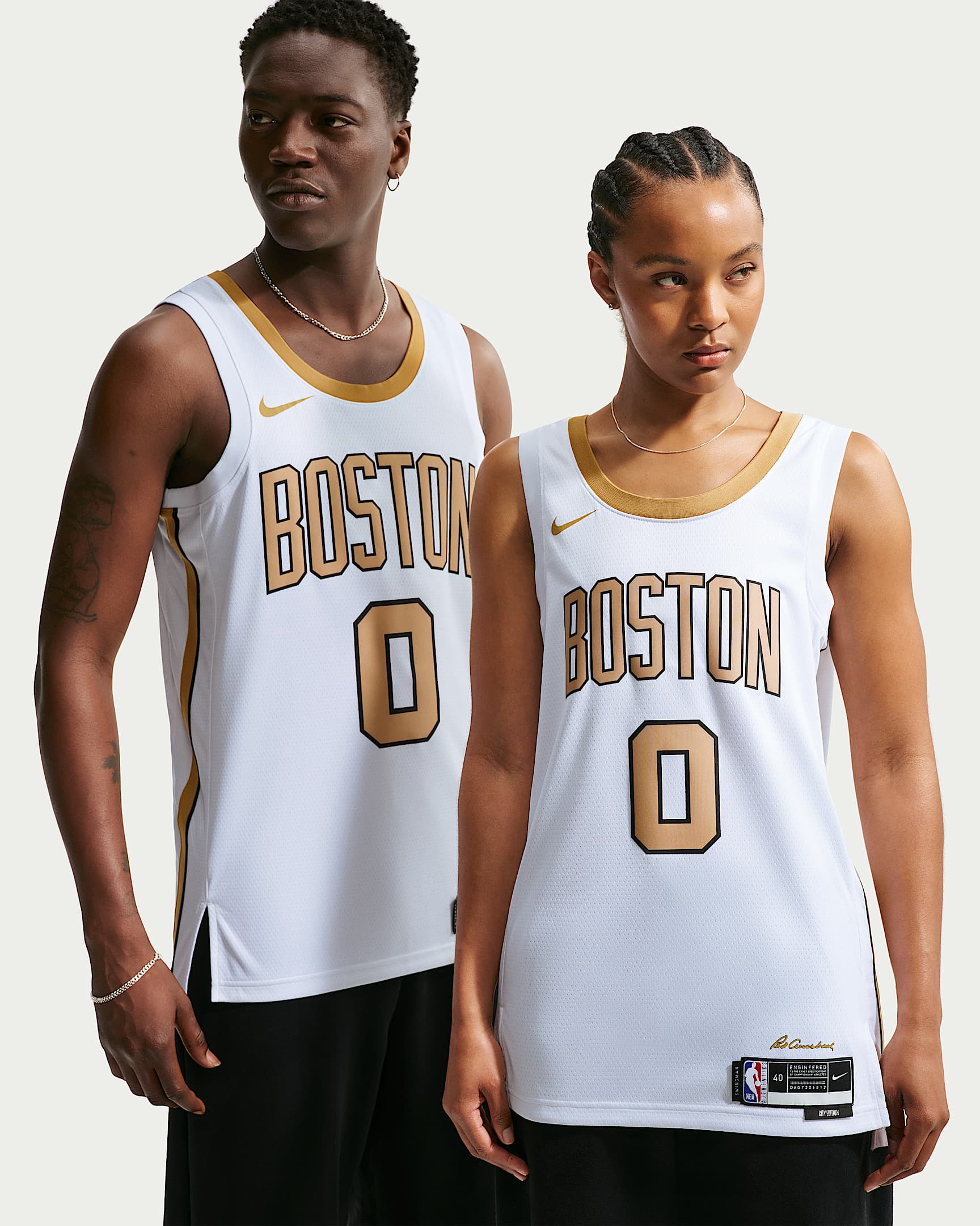 波士顿凯尔特人队杰森·塔图姆 (Jayson Tatum) City Edition Nike NBA Swingman Jersey 男子速干球衣 - 白色