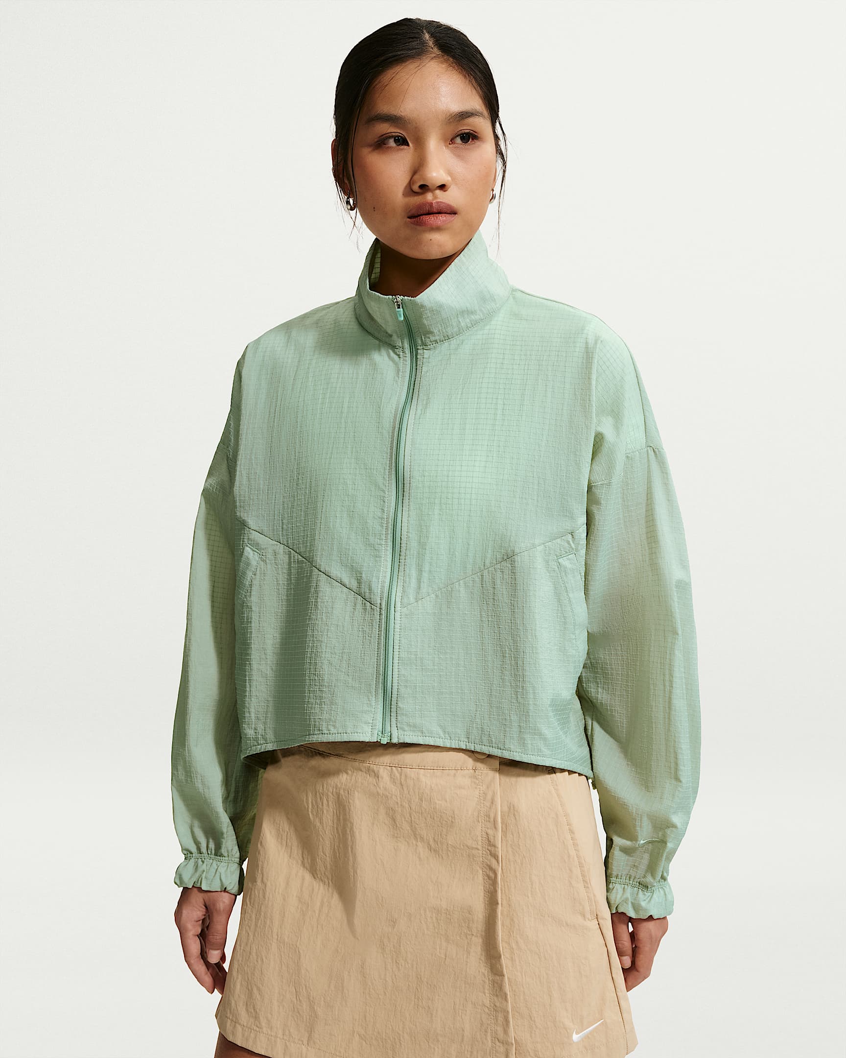 Nike Sportswear 女子 Oversize 风轻盈不易撕裂夹克 - 温和灰绿/温和灰绿