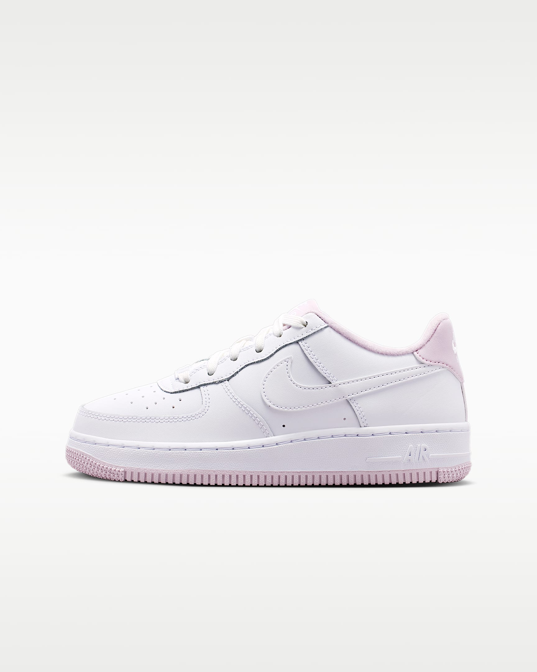Nike Air Force 1 大童空军一号运动鞋 - 白色/淡粉紫/白色