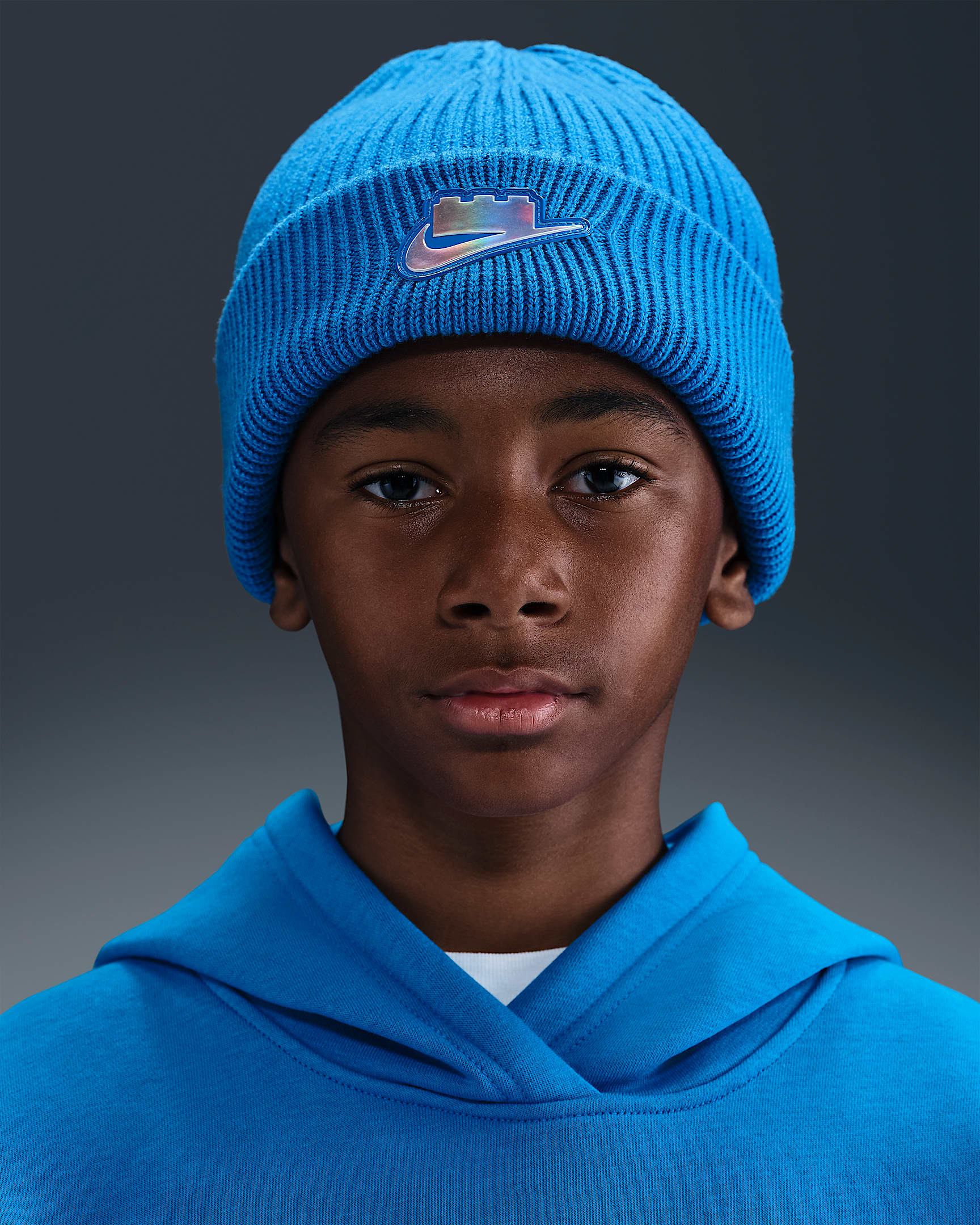 Nike x LEGO® Collection Peak 大童针织帽 - 火焰钴蓝/勇气蓝