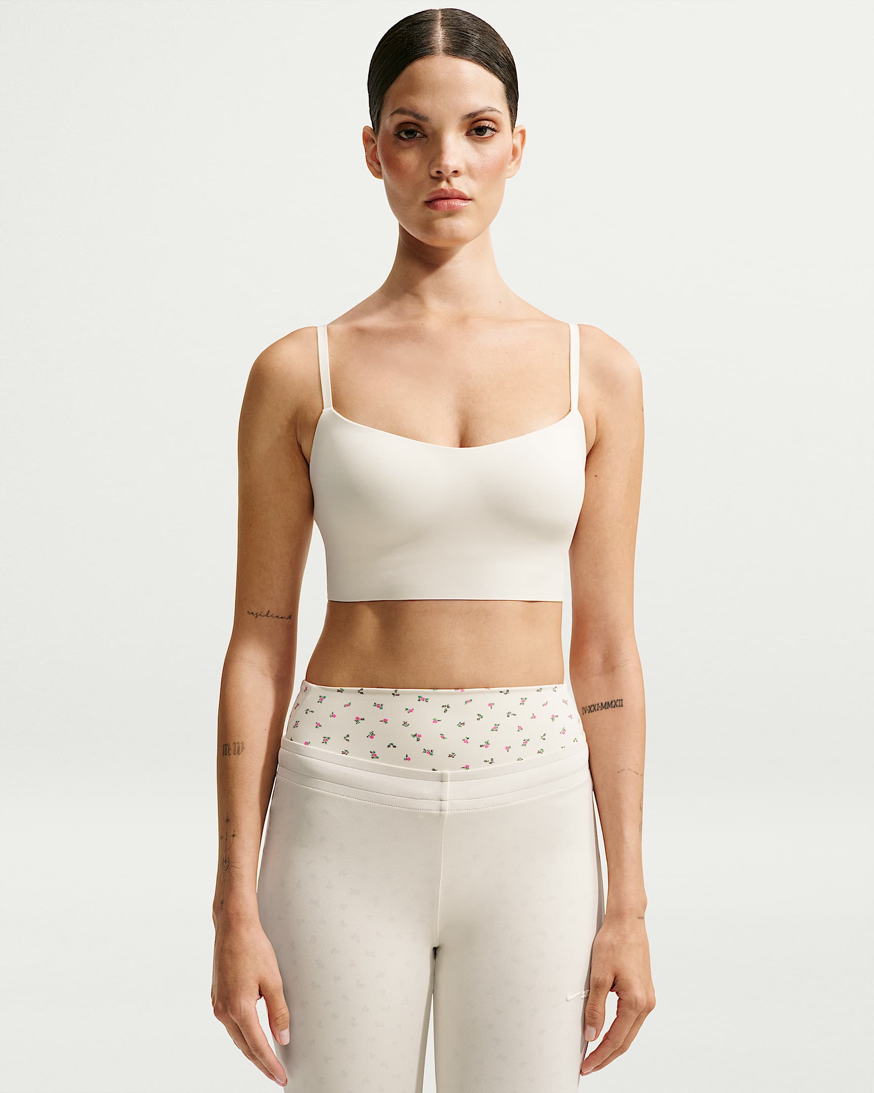 NikeSKIMS Matte 女子速干长款吊带运动内衣 - NSKM Actv Ivory/NSKM Actv Ivory