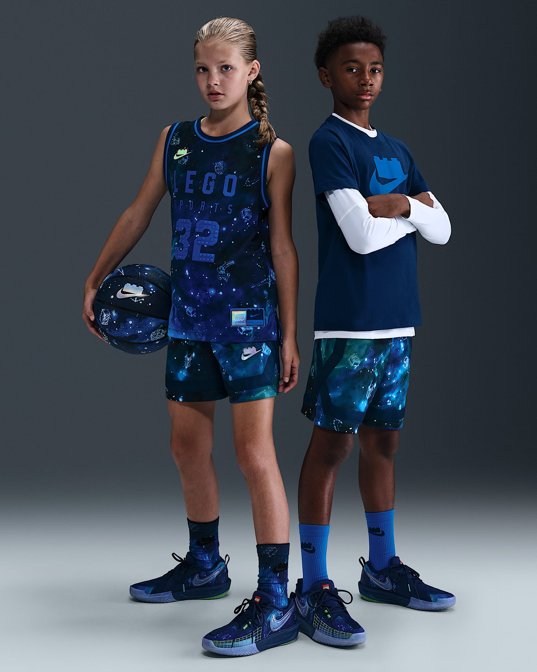 Nike x LEGO® Collection Dri-FIT Crossover 大童速干短裤 - 勇气蓝/勇气蓝/黑