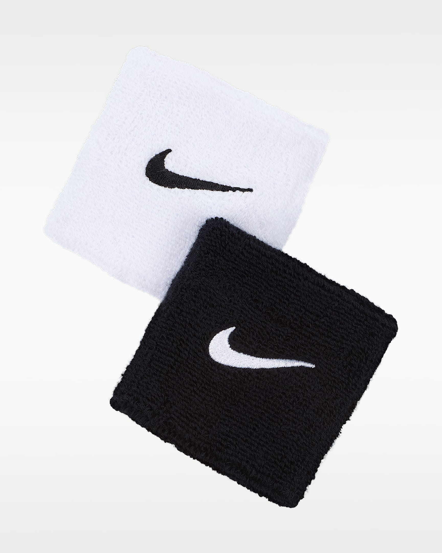 Nike Swoosh Classic 护腕(1 对) - 黑/白色/黑