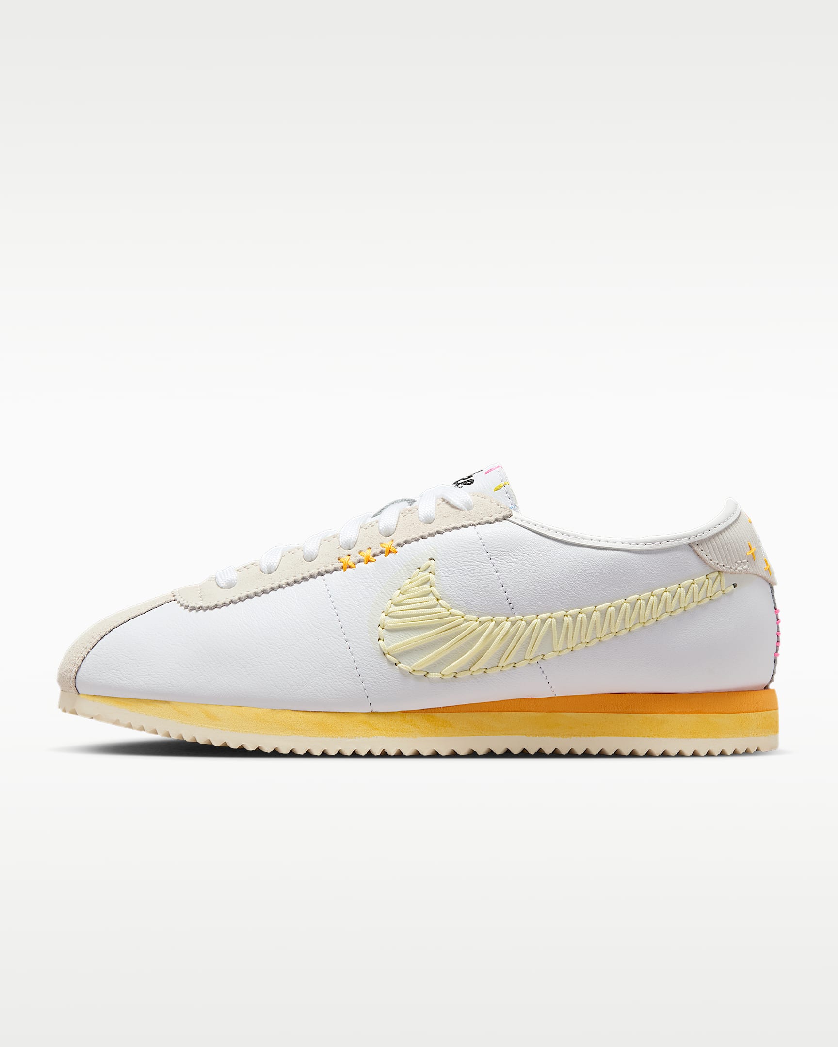 Nike Cortez Leather 女子运动鞋 - 白色/椰奶色/大学蓝/黑