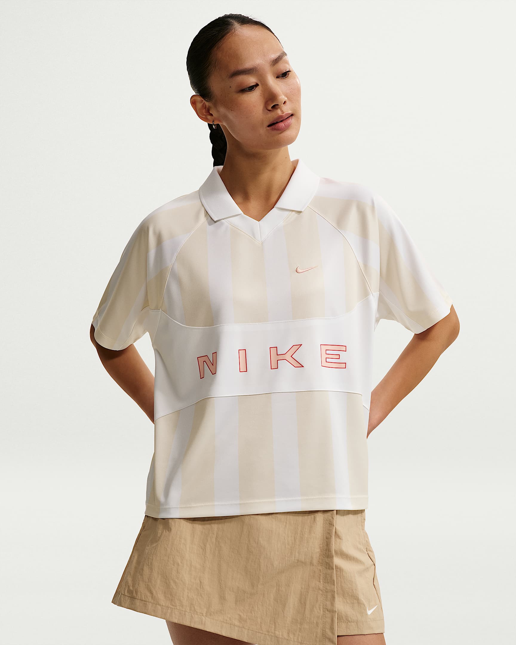 Nike Sportswear 女子 Oversize 风球衣 - 粉白/白色/白色/橙粉